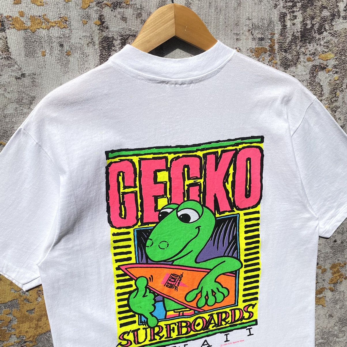 Vintage Vintage 90s Gecko Surfboards Hawaii Shirt Back Hit Gecko Size US M / EU 48-50 / 2 - 5 Thumbnail