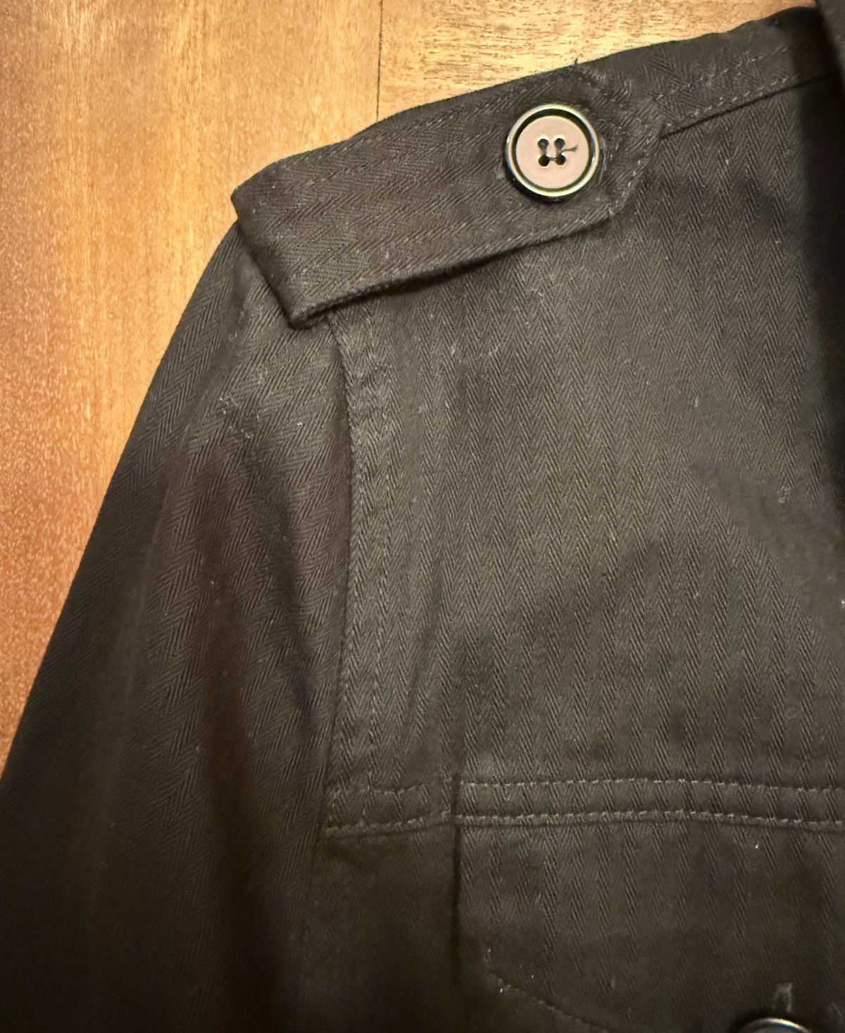 Other Colleen Lopez Black Beaded Embroidered Military Denim Jacket Size M / US 6-8 / IT 42-44 - 5 Thumbnail