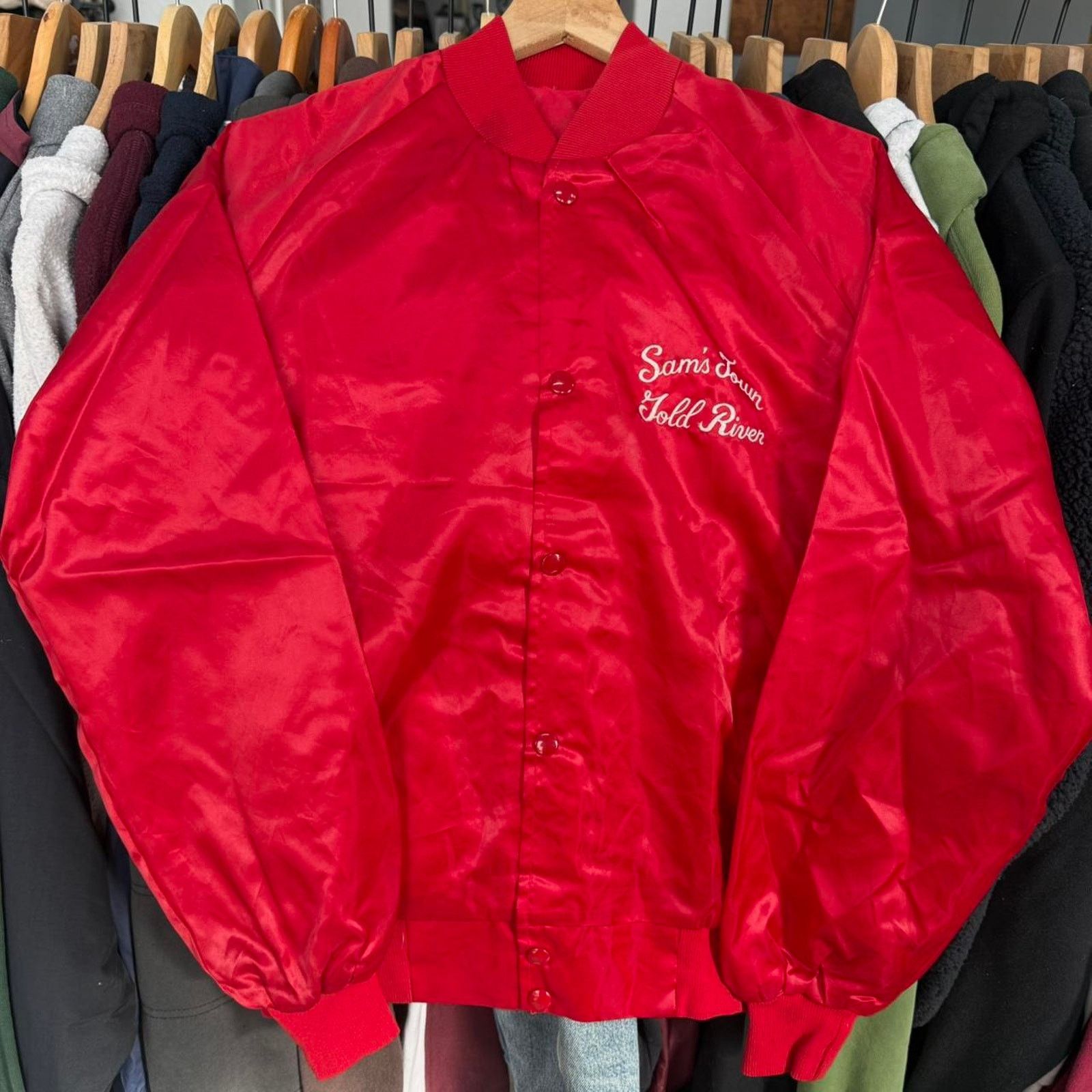 Other Vintage Sams Tower Gold River Gambling Satin Like Bomber Size US M / EU 48-50 / 2 - 4 Thumbnail