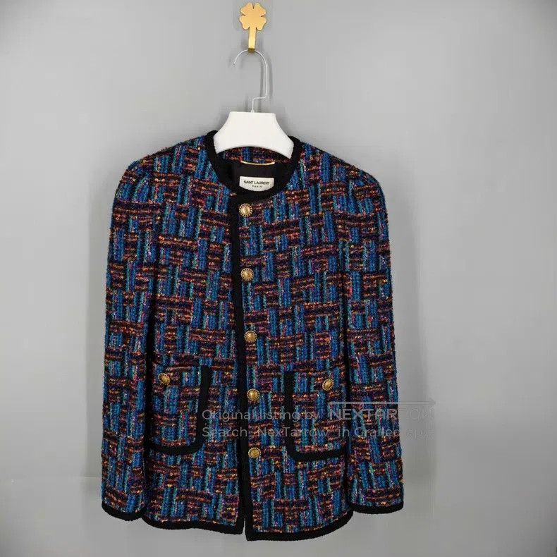 Saint Laurent Paris Saint Laurent Paris Wool Blended Tweed Jacket Size XS / US 0-2 / IT 36-38 - 1 Thumbnail