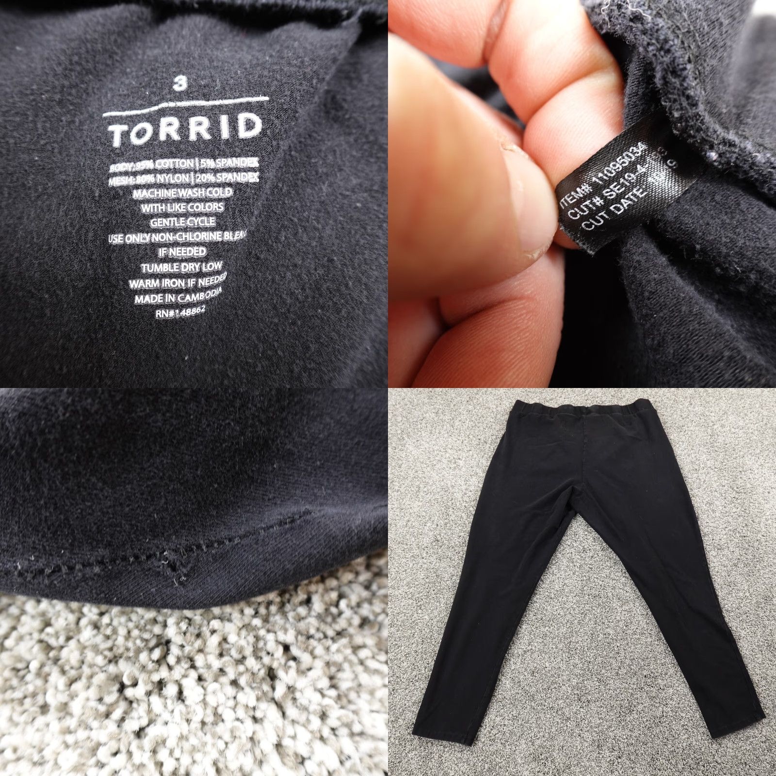 Torrid Torrid Leggings Black 3XL Pull On Yoga Pant Comfort Lounge Stretch Womens Plus Size, 3XL, Nylon rayon, Ankle, Solid, Athleisure, Activewear Size 40" / US 18 - 8 Thumbnail