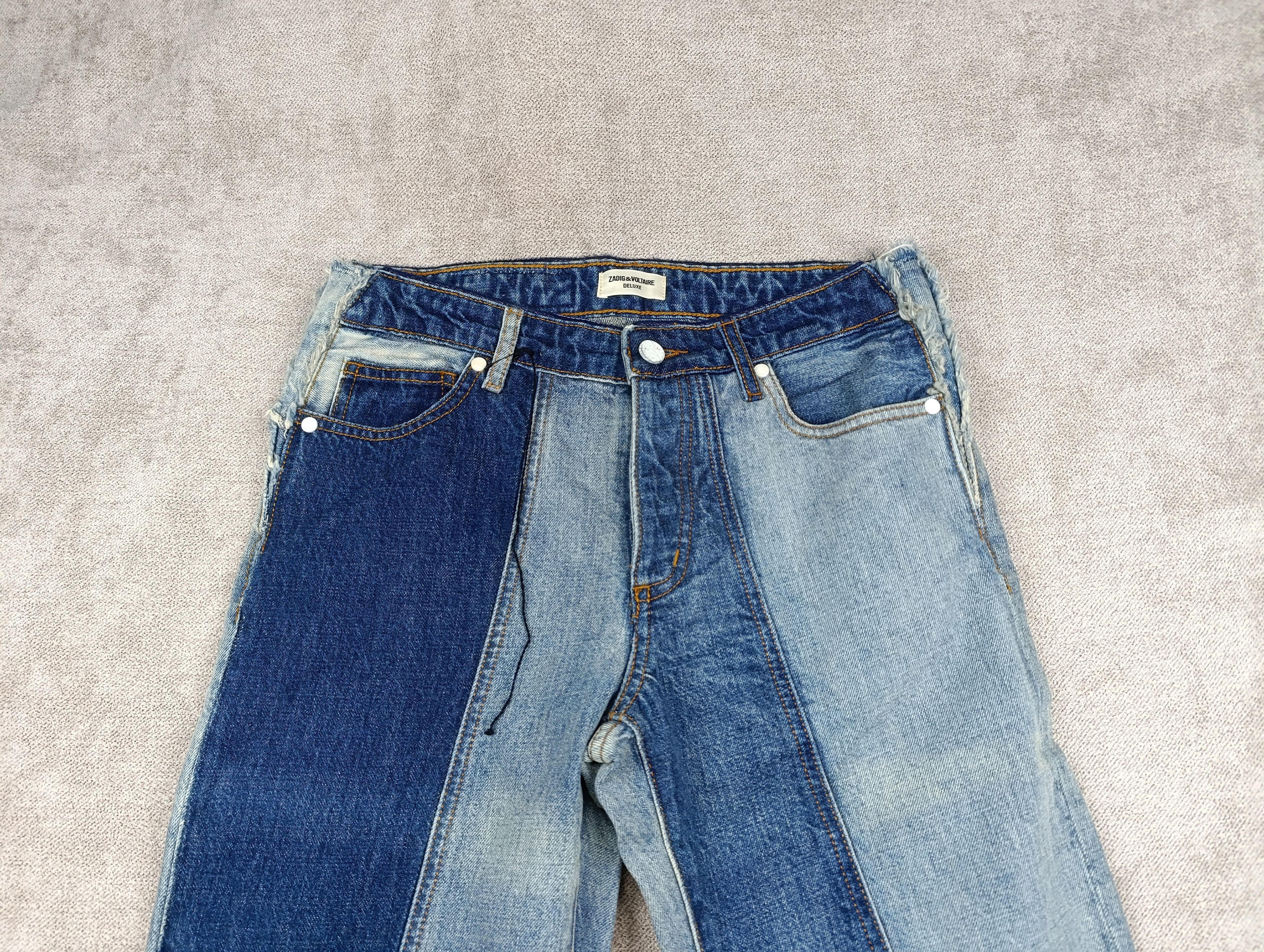 ZADIG VOLTAIRE DELUXE BOYFIX PATCHWORK BOYFRIEND JEANS BLUE
