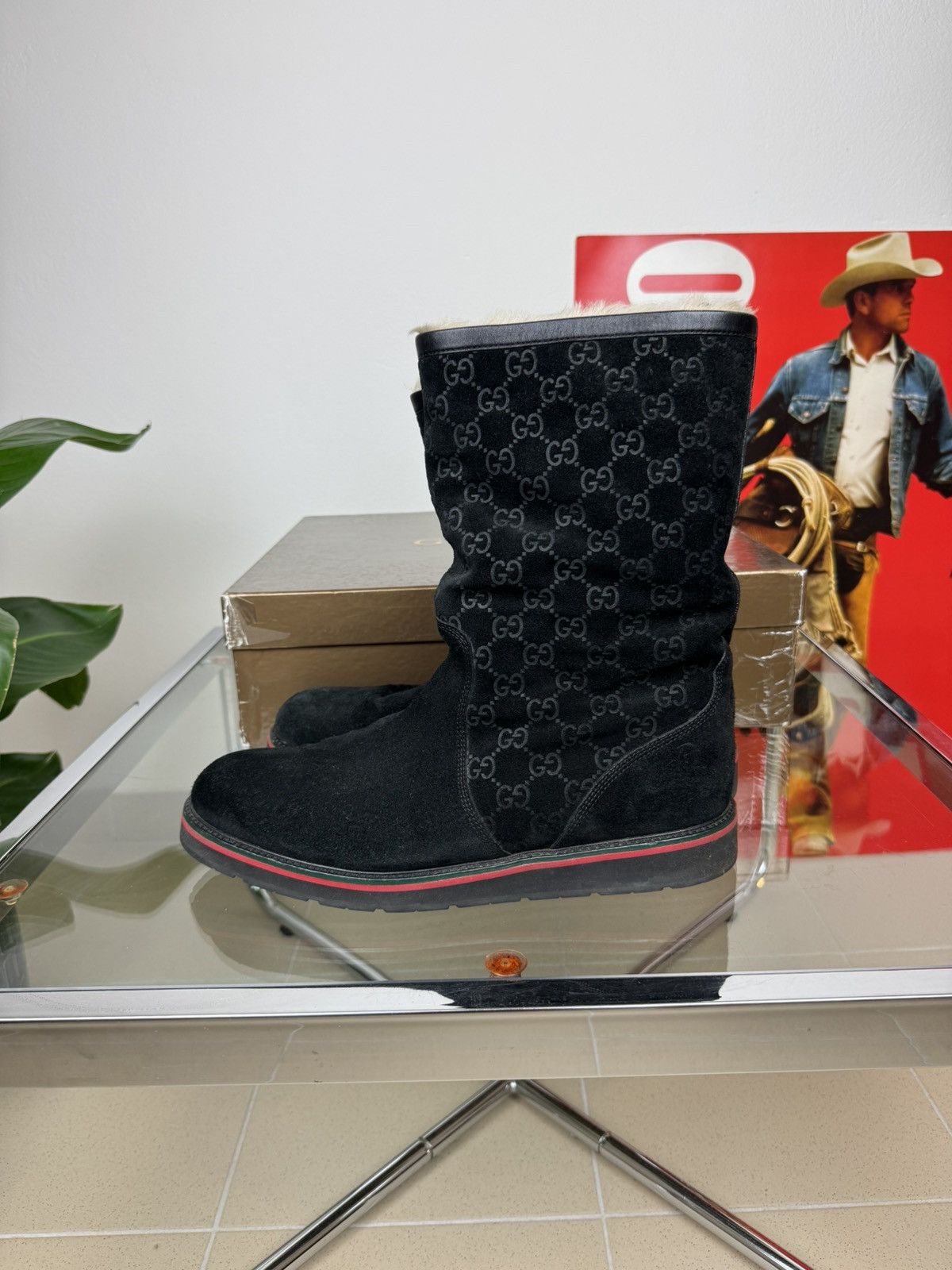 Gucci Gucci x Tom Ford boots GG suede Fur Chelsea shoes Size US 13 / EU 46 - 4 Thumbnail