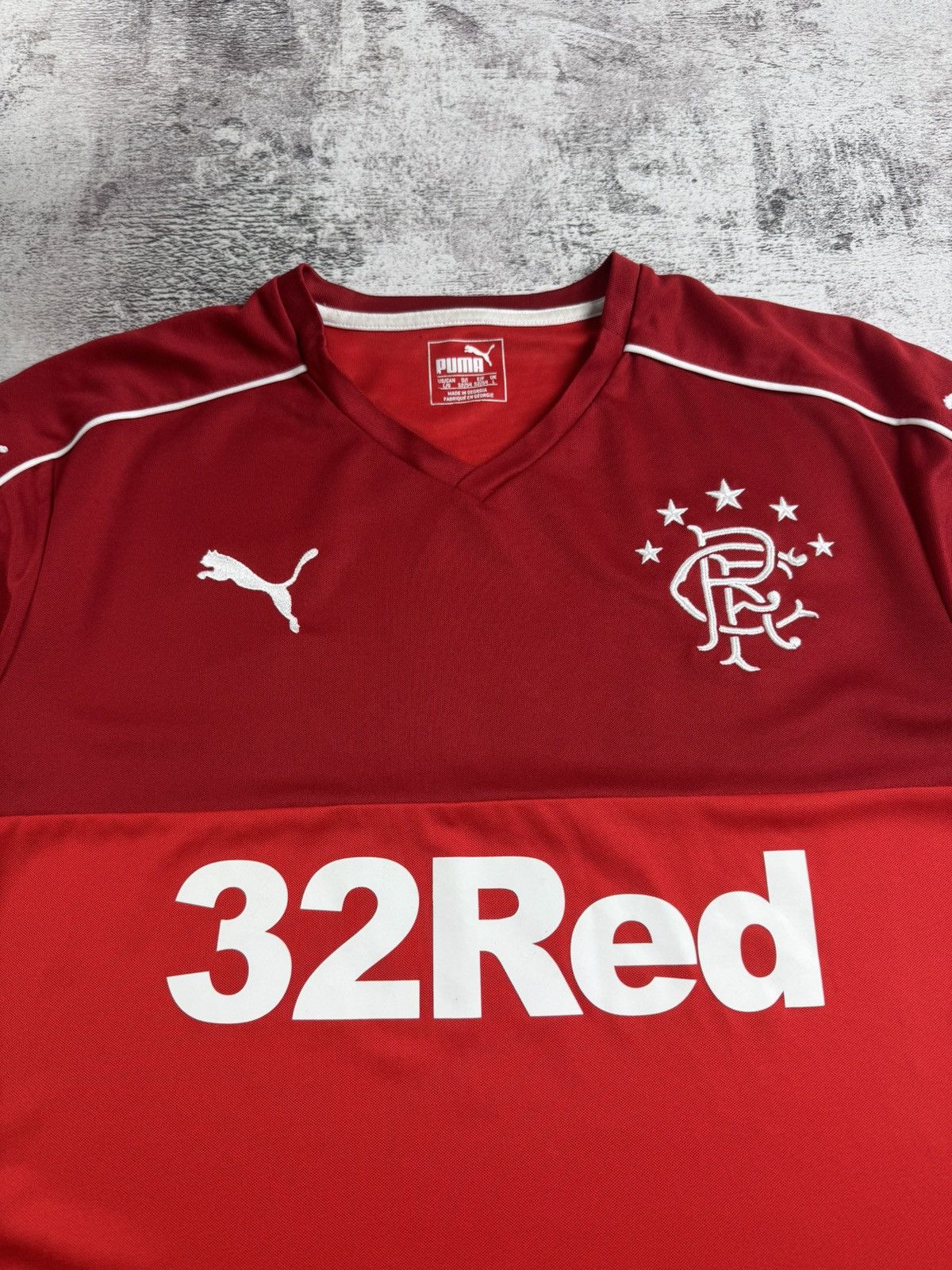 Puma Rangers Glasgow 2016/2017 Red Home Puma Soccer Football T Shirt Jersey Kit Size US L / EU 52-54 / 3 - 7 Thumbnail