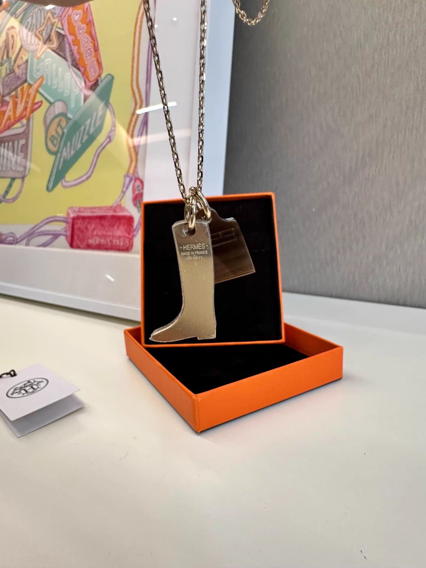 Hermes HERMES Kelly Boot Necklace 50cm Chain AH247 Unused Size ONE SIZE - 2 Thumbnail
