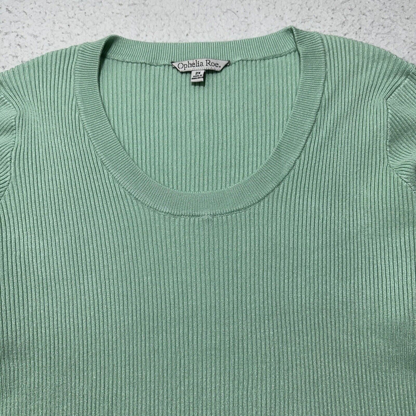 Other Ophelia Roe 2X Scoop Neck Ribbed Stretch Pullover Sweater Size XXL / US 16-18 / IT 52-54 - 2 Thumbnail