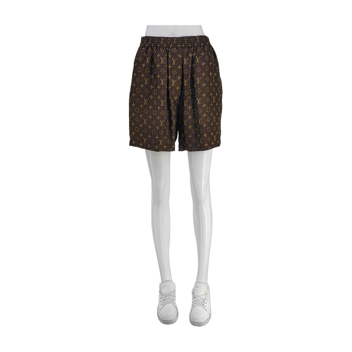Louis Vuitton LOUIS VUITTON Monogram Print Silk Shorts Size 34 Size 24" / US 00 / IT 34 - 1 Thumbnail