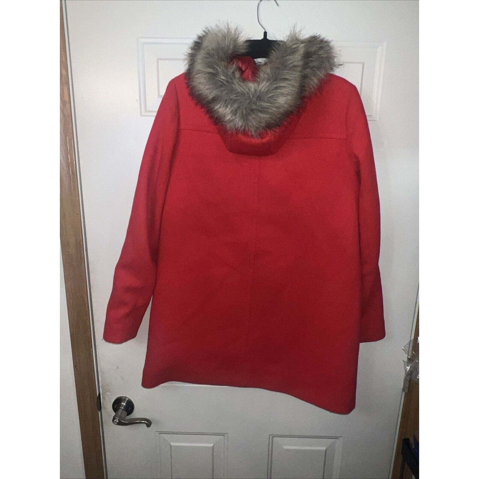 J.Crew J Crew Parka Jacket Coat Red Women’s Size 8 Wool Fur Hood Size M / US 6-8 / IT 42-44 - 7 Thumbnail