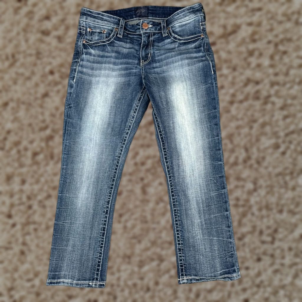 Vintage VINTAGE Daytrip Jeans Womens Blue Denim Virgo Straight Leg Distressed Low Rise 28x24 Womens Jeans 28x24 Blue Virgo Jeans Size 28" / US 6 / IT 42 - 1 Thumbnail