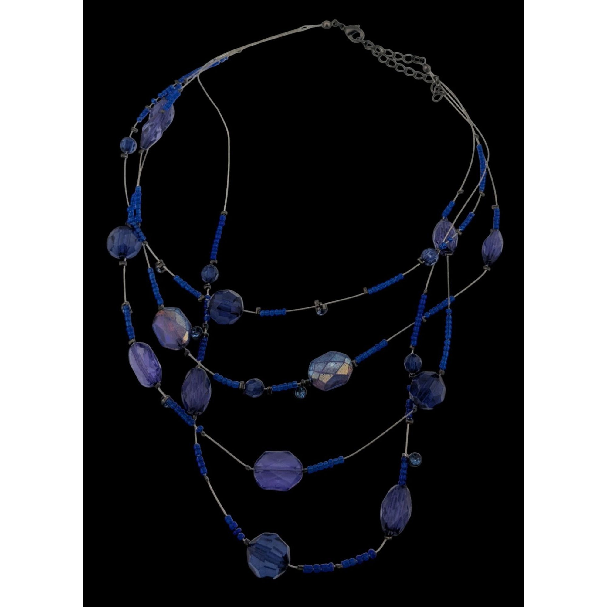 Other Blue Multi-Strand Beaded Necklace With Faceted Glass Beads Size ONE SIZE - 2 Thumbnail