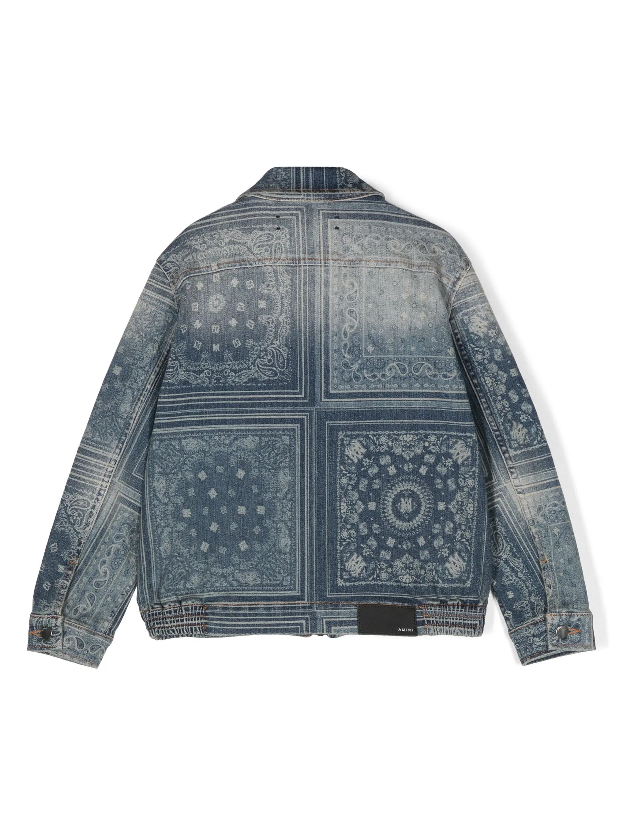 Amiri o1orln1025 KIDS Bandana Zip Jacket in Blue Size US XXS / EU 40 - 2 Thumbnail