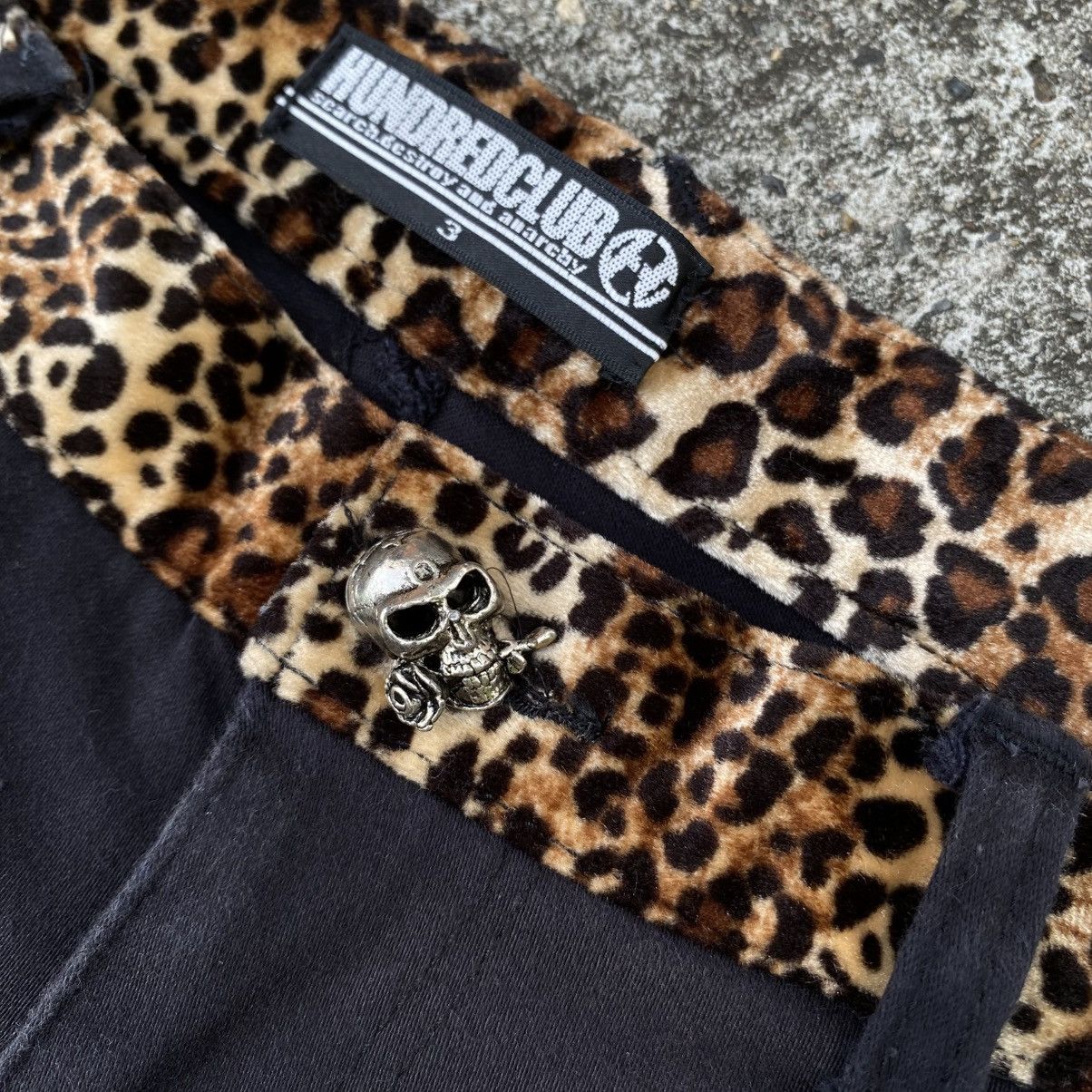 Japanese Brand × Seditionaries HUNDRED CLUB Y2K Punk Black Cargo Pants with Leopard Trim Size 32" / US 10 / IT 46 - 16 Thumbnail