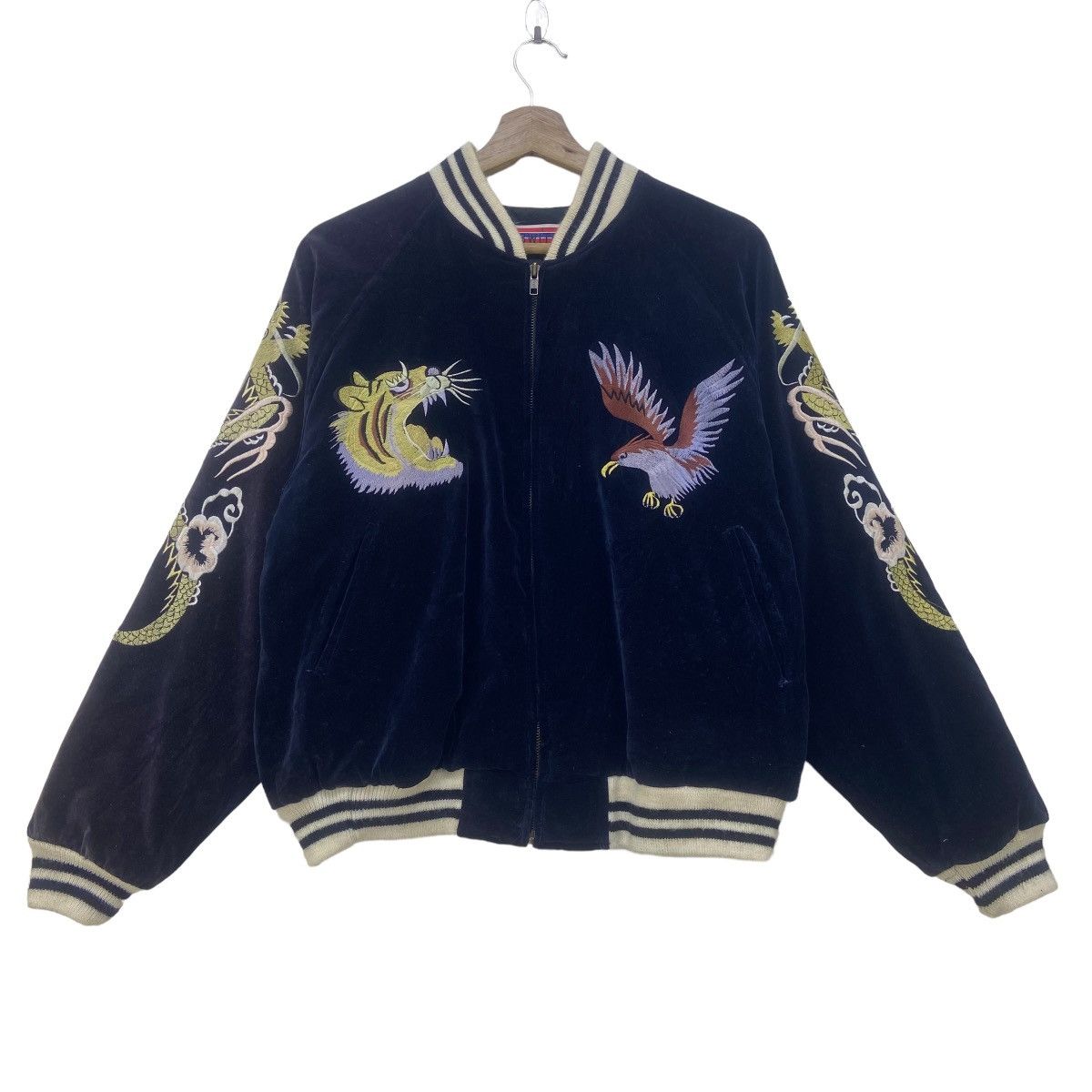 Japanese Brand Vintage Houston Navy Velvet Sukajan Souvenir Jacket Size US S / EU 44-46 / 1 - 2 Thumbnail