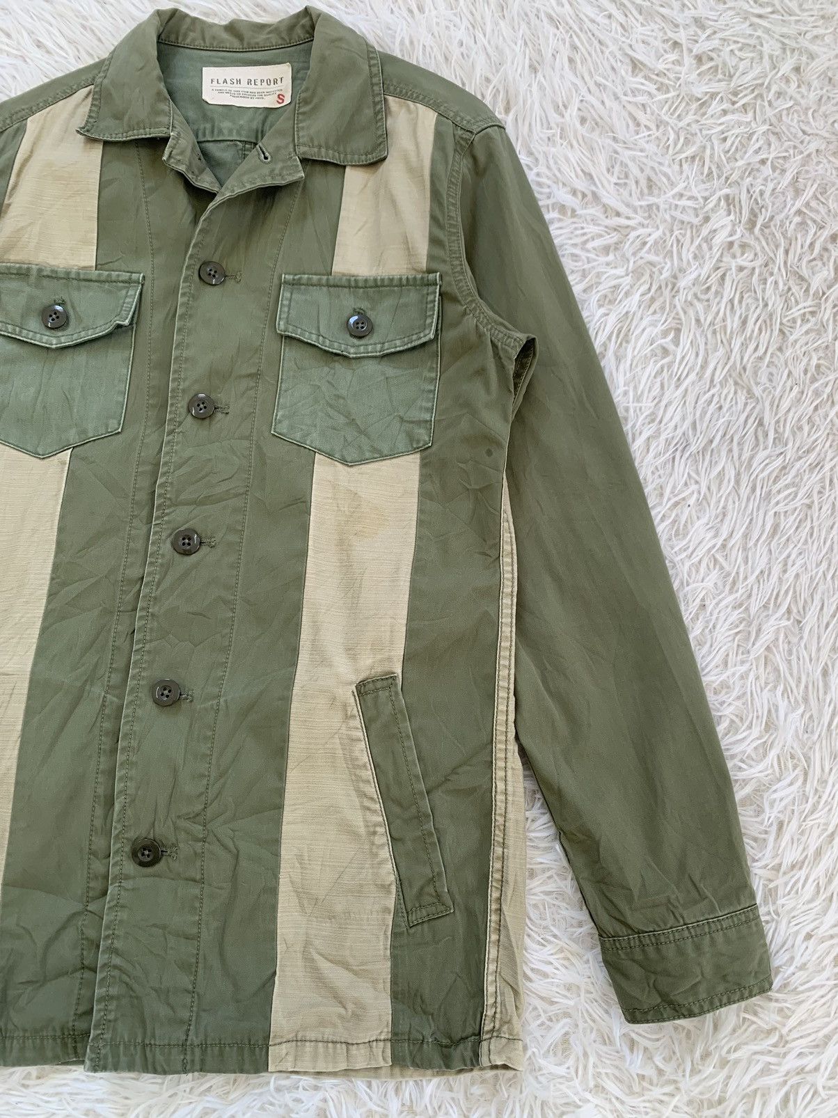 Japanese Brand Flash Report Buttons Jacket Block Colour Size US S / EU 44-46 / 1 - 4 Thumbnail