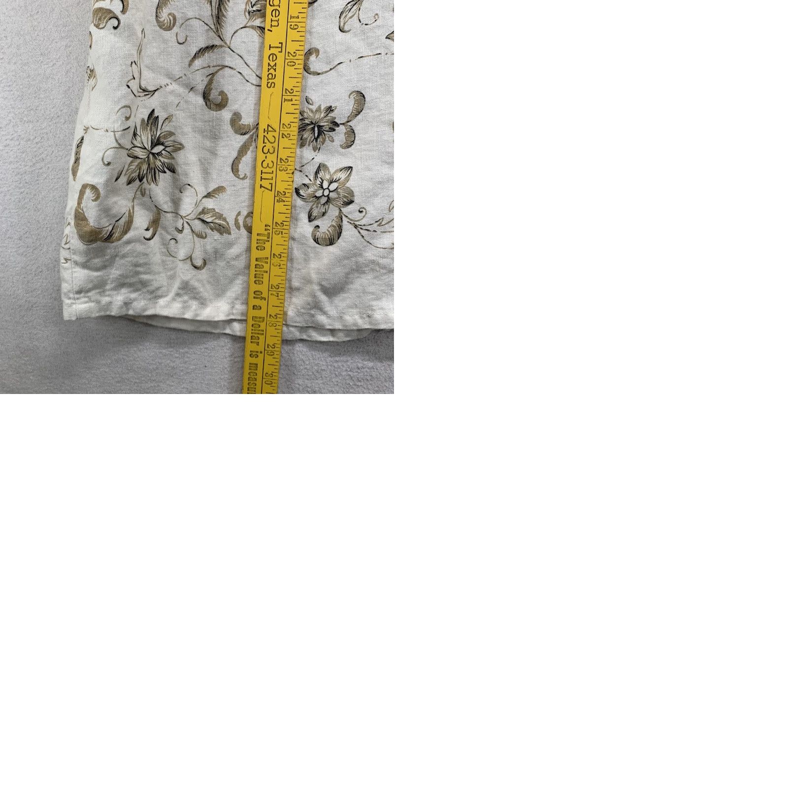 Vintage VINTAGE Outfit JPR Women’s All Linen Top Button-Up 1X Ivory Floral Paisley Pearl Button Bohemian Short Sleeve Casual Shirt Size XL / US 12-14 / IT 48-50 - 10 Thumbnail