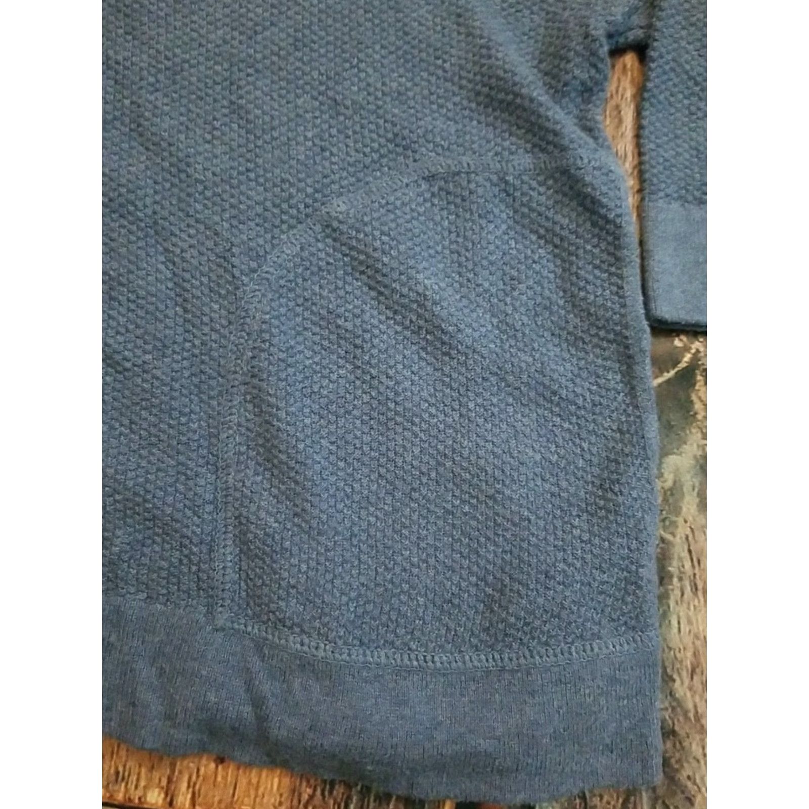 J. Jill J. Jill Tunic Top Blouse Long Sleeve Knit Cotton Blend Waffle Pockets Stretch Casual Athleisure Blue Size L Women's Size L / US 10 / IT 46 - 3 Thumbnail