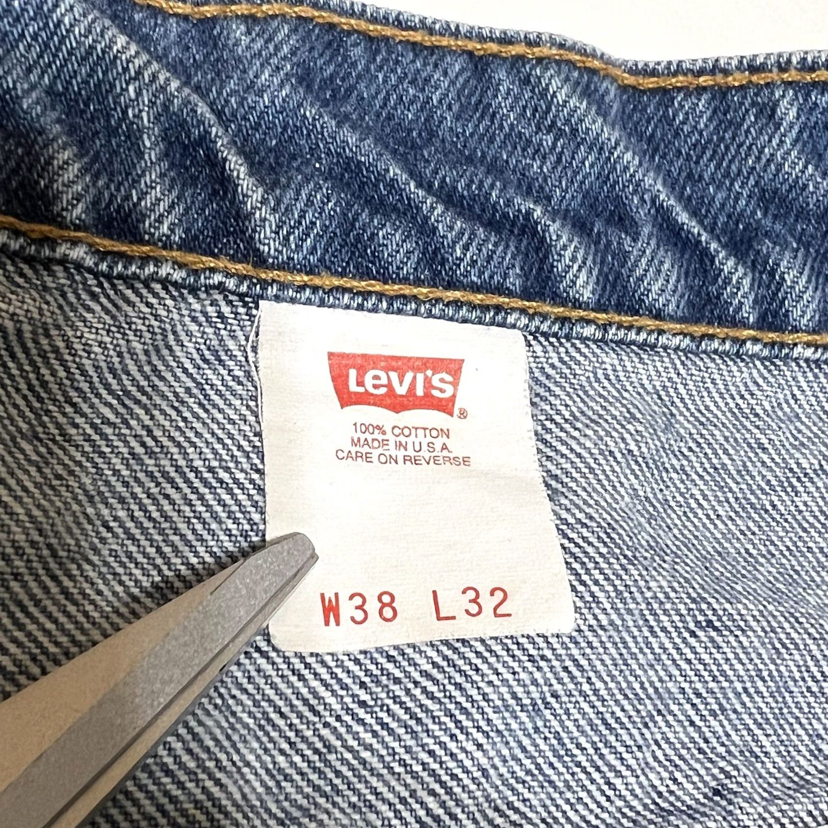 Levi's VINTAGE Levi’s Jeans 517 Orange Tab Mens Regular Jeans Hemmed 37x27 Blue Denim 38x32 Belt Patch Missing Boys? No, Mens Size US 37 - 7 Thumbnail