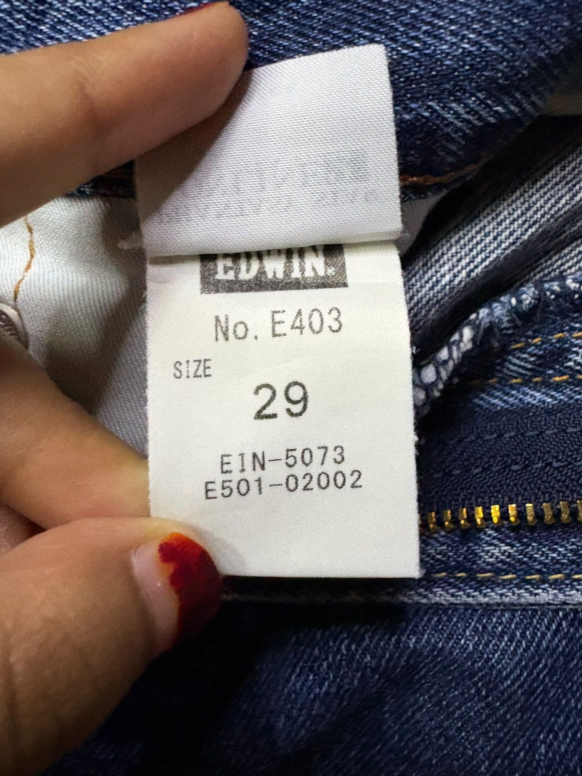 Edwin Vintage Edwin 403 Blue Wash Distressed Jeans Size US 29 - 11 Thumbnail