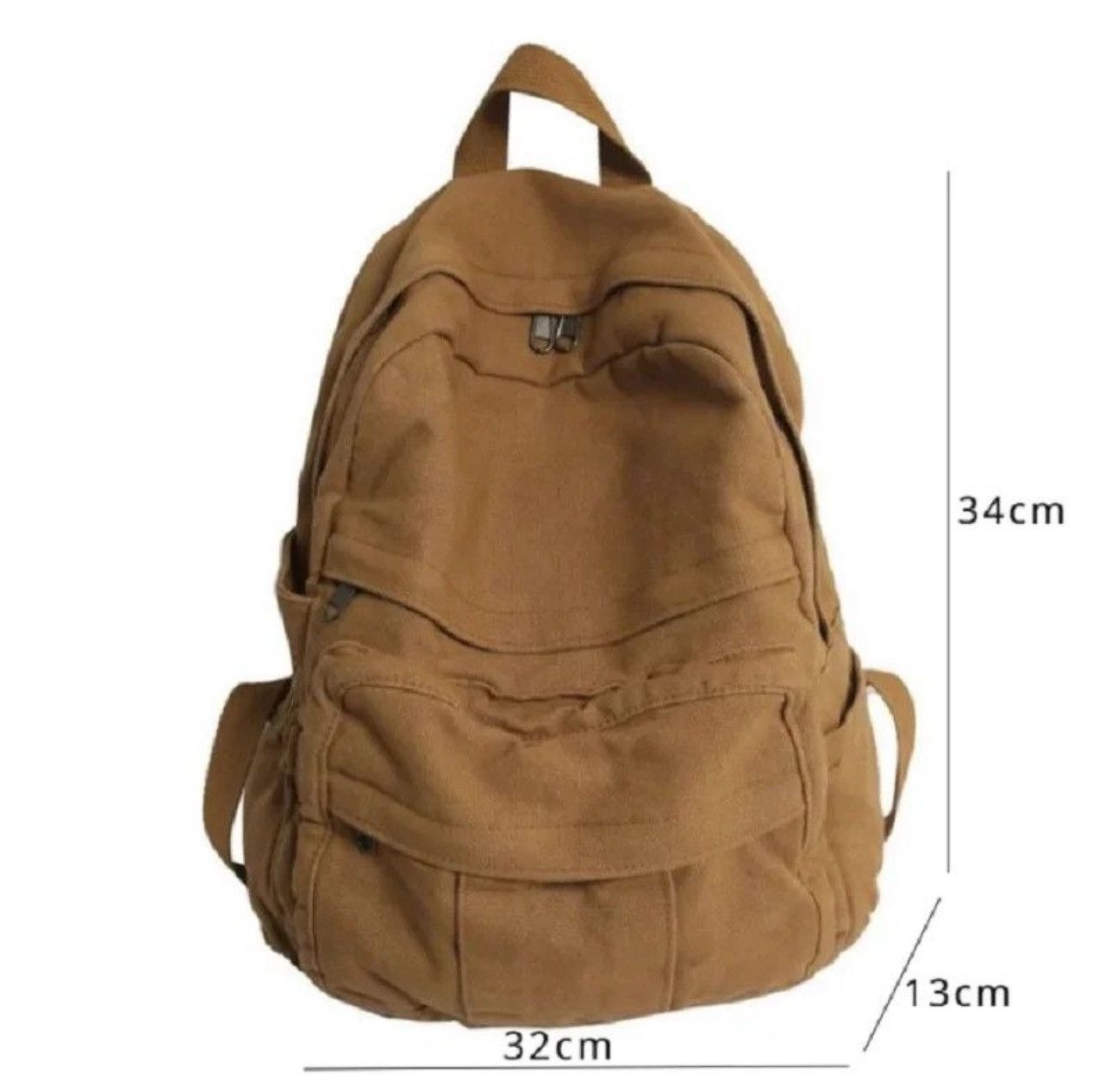 Japanese Brand 34x32x13cm Retro y2k canvas backpack aesthetic Size ONE SIZE - 3 Thumbnail
