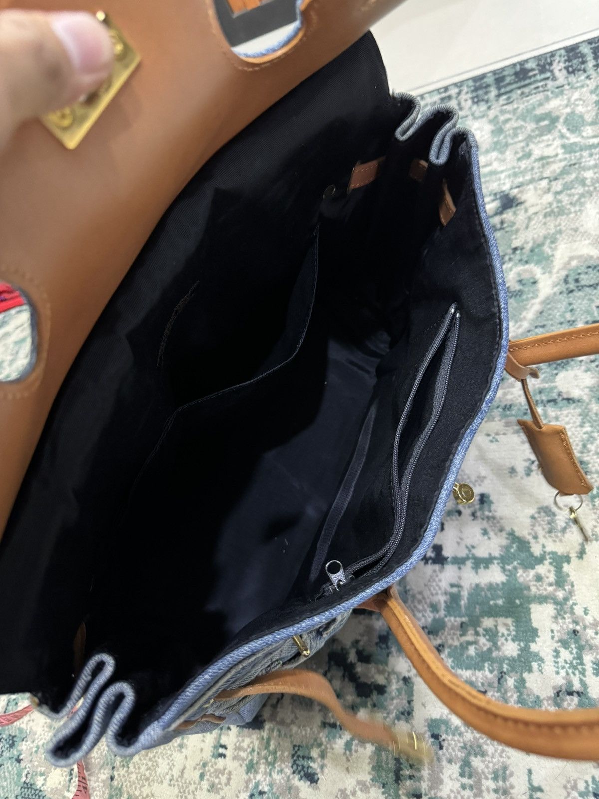 Handmade VINTAGE DENIM HANDMADE BIRKIN STYLE HANDBAG Size ONE SIZE - 16 Thumbnail