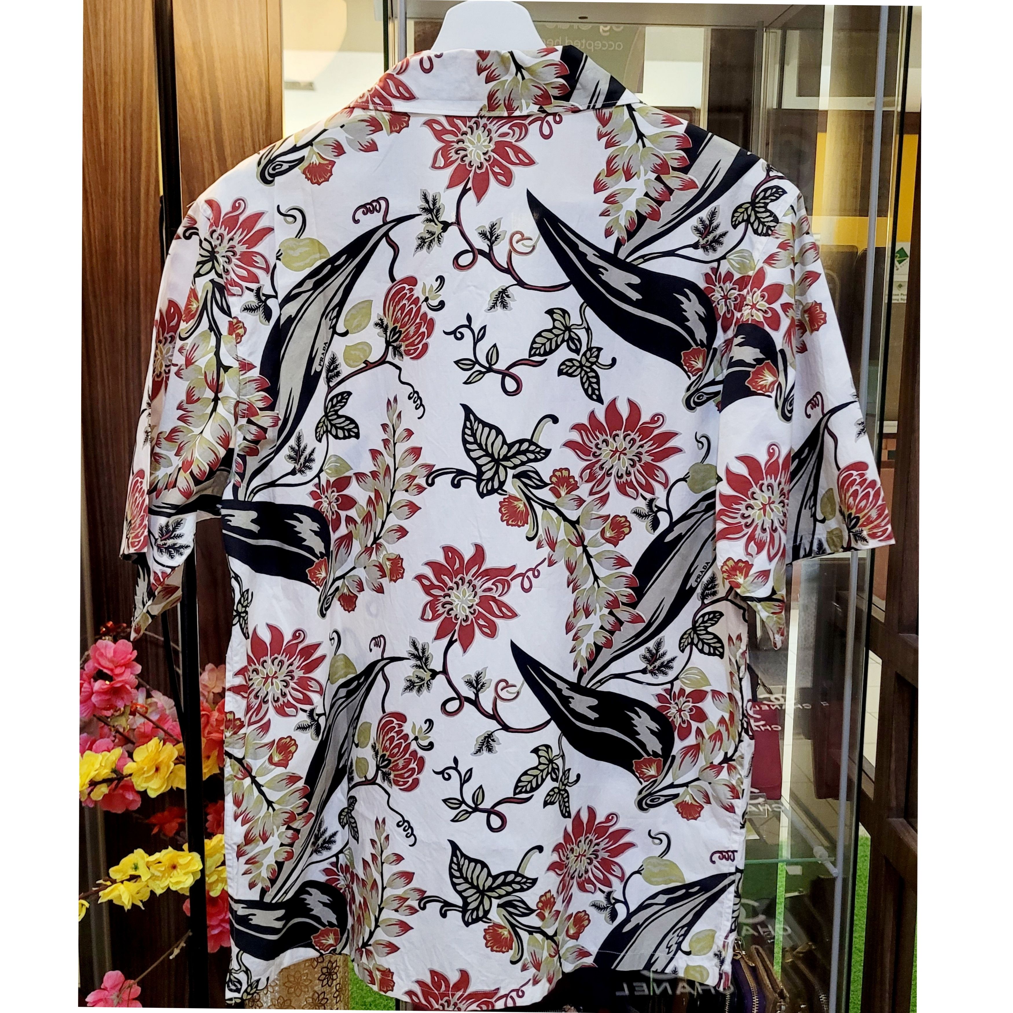 Prada Prada Men's Floral Print Light Cotton Shirt Size US M / EU 48-50 / 2 - 3 Thumbnail