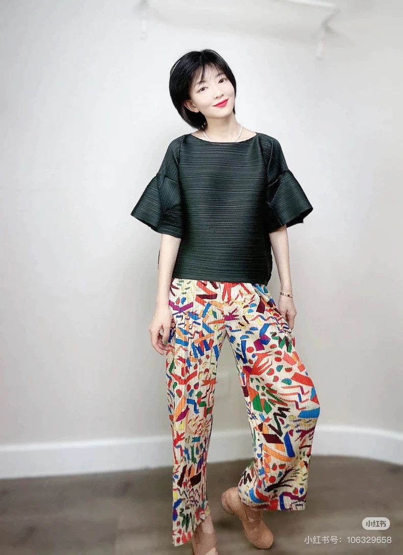 Issey Miyake Issey Miyake size:2 Yellow straight-leg pants and colorful Size 31" - 9 Thumbnail