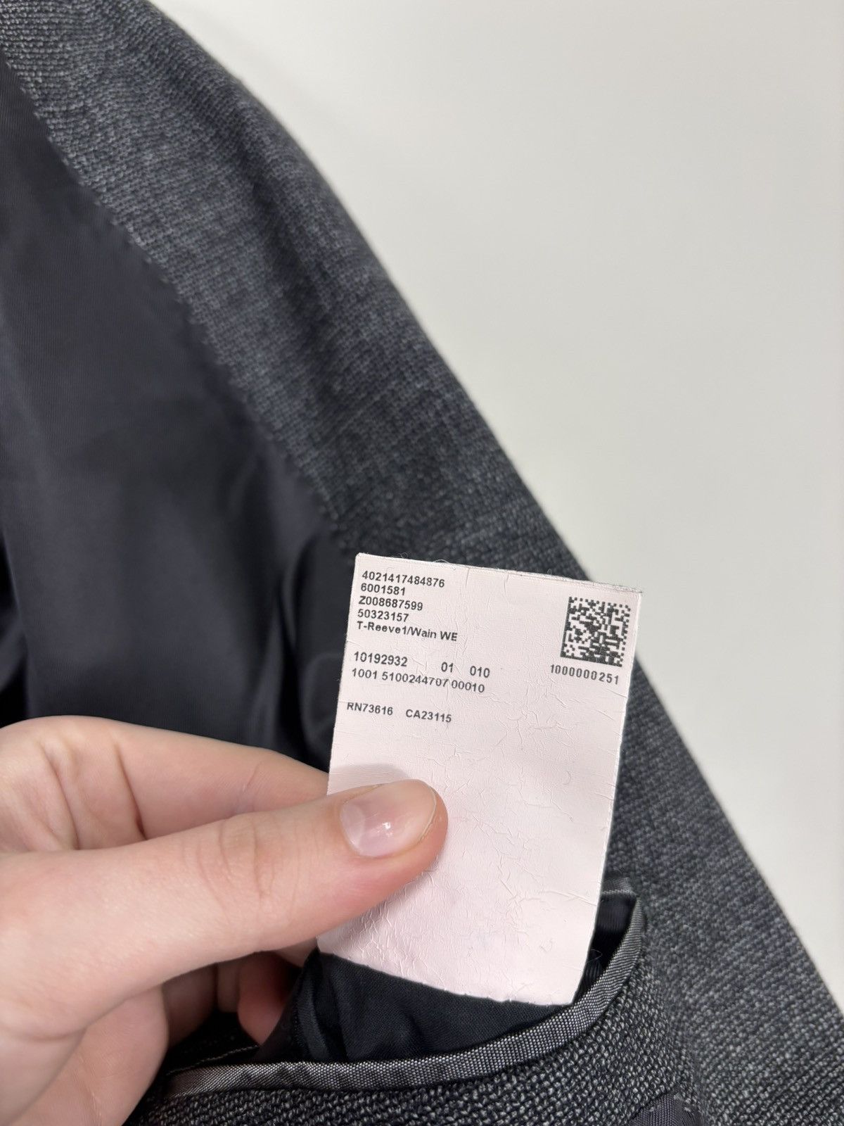Hugo Boss Hugo Boss Men’s Grey Tailored Stretch Wool Blazer Jacket Size 38R - 19 Thumbnail