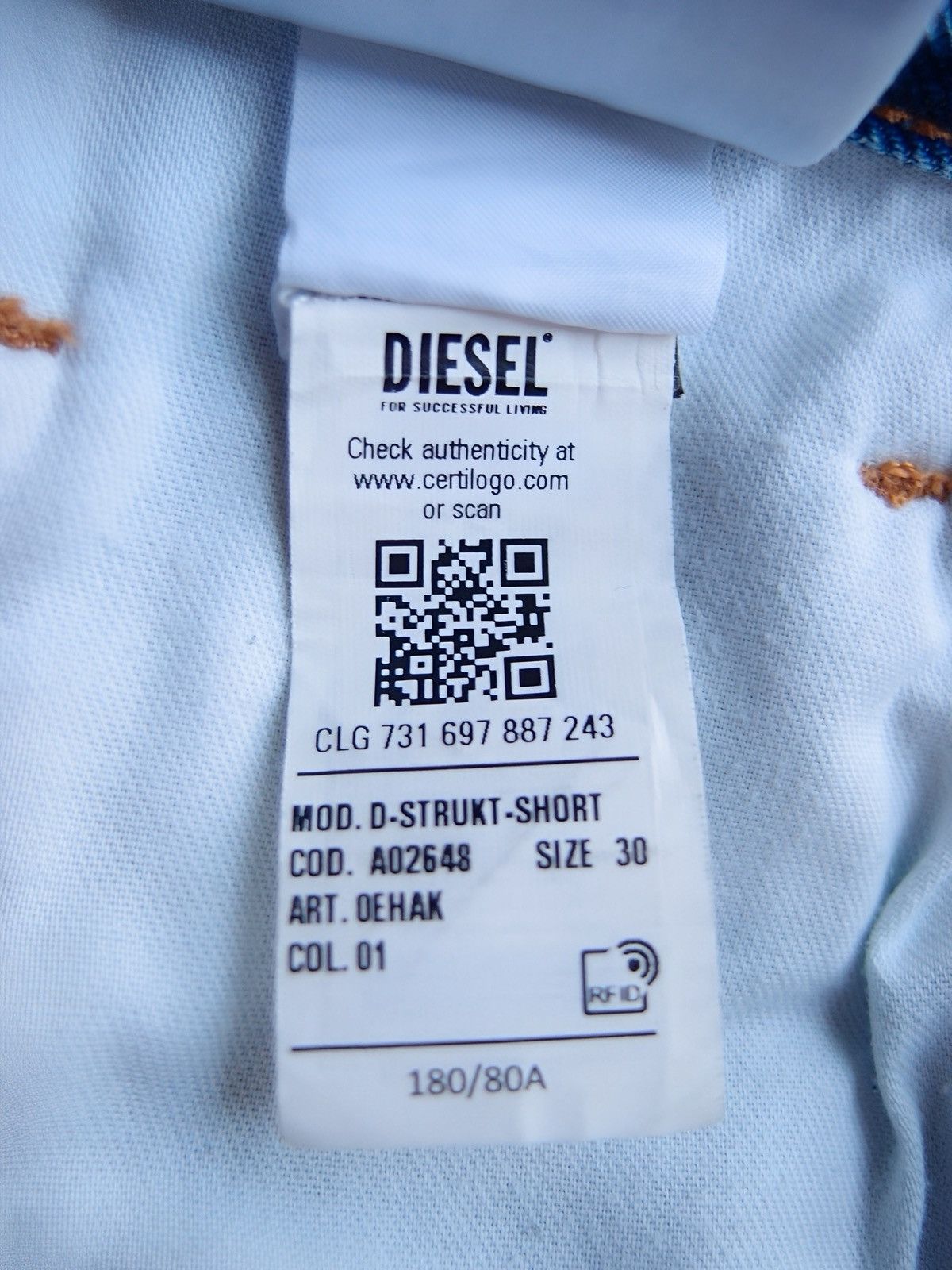 Diesel DIESEL D-STRUKT-SHORT Washed Denim Shorts Size 30 Size US 30 / EU 46 - 8 Thumbnail
