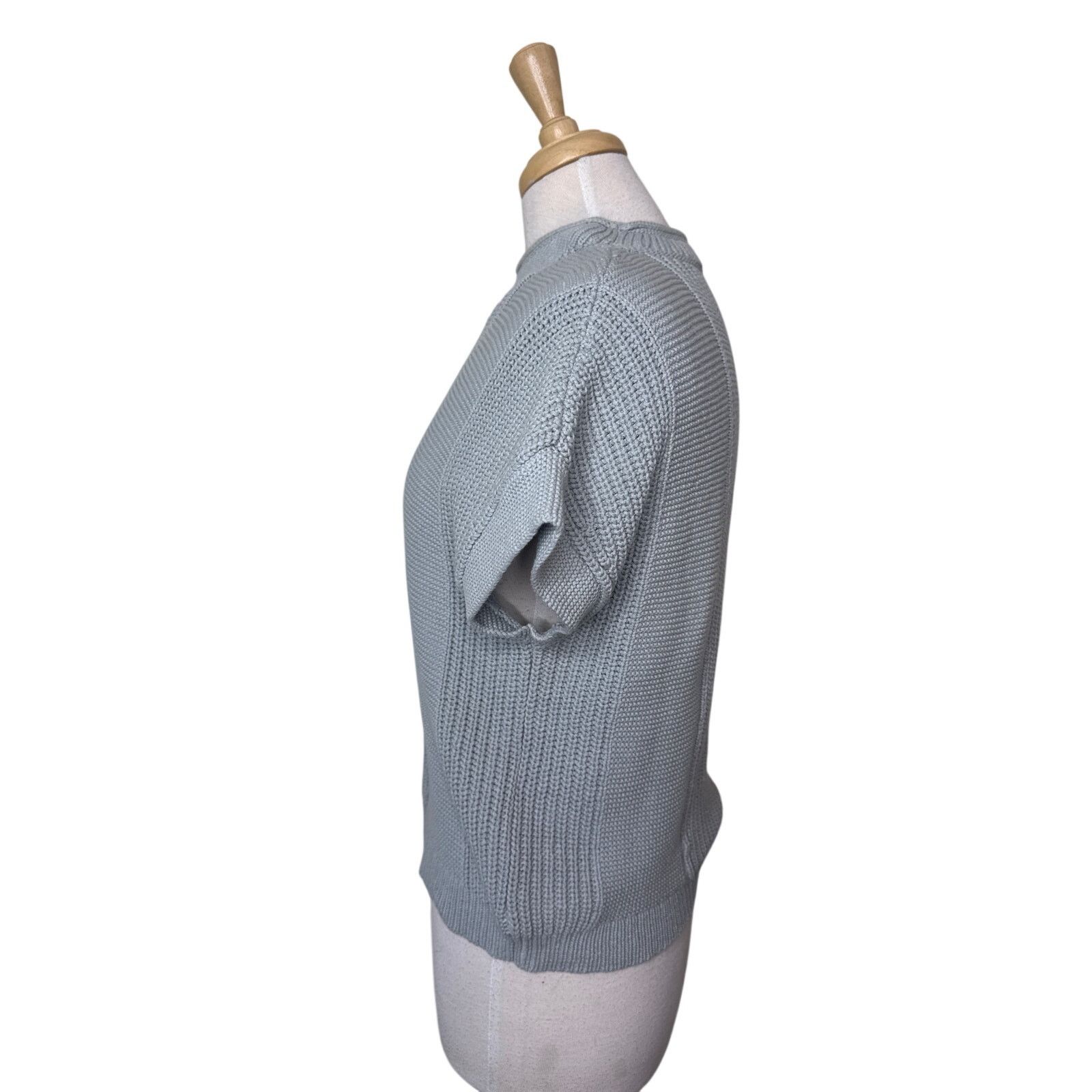 Other WRAP LONDON Short Sleeve Mock Neck Cotton Knit Sweater Size M / US 6-8 / IT 42-44 - 3 Thumbnail