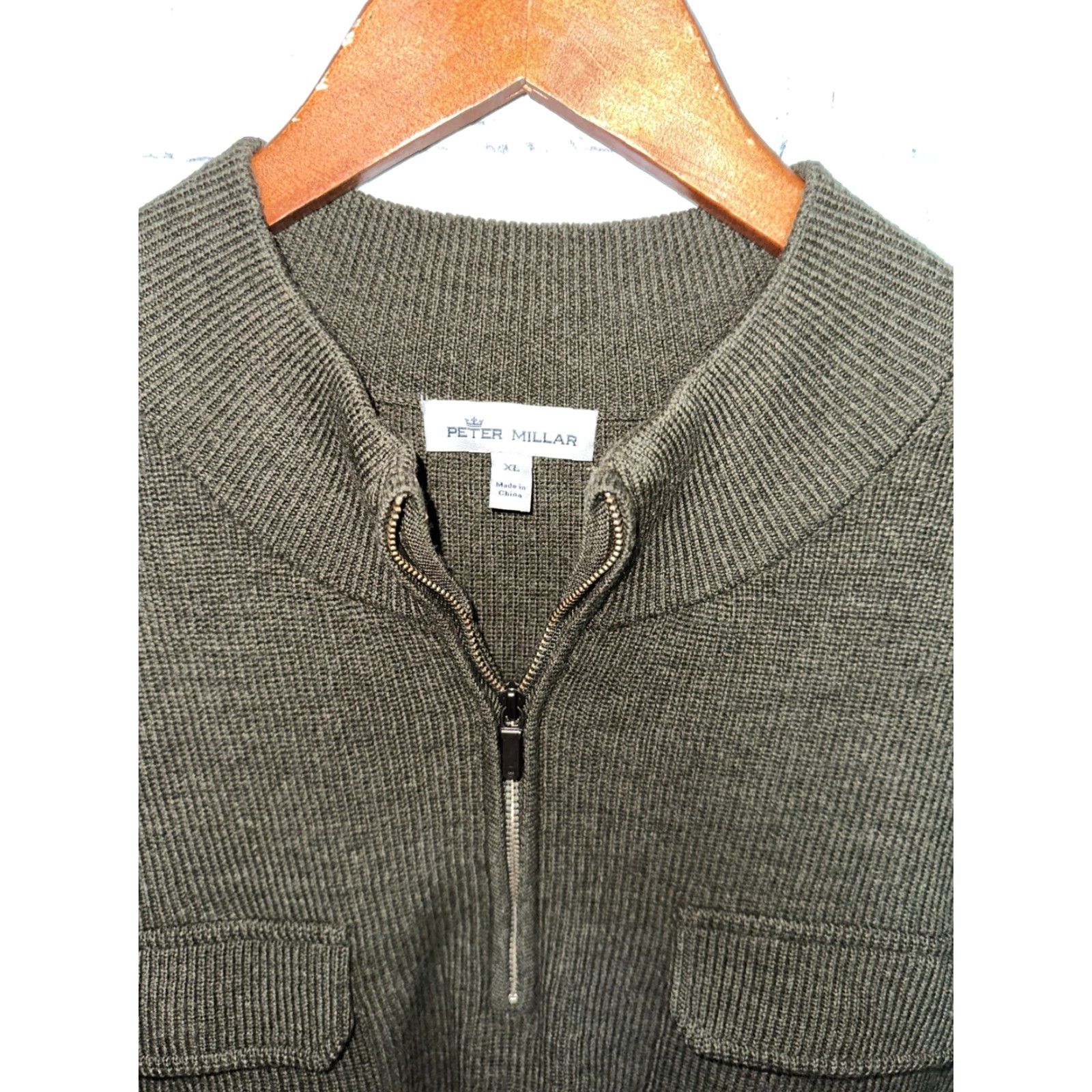 Peter Millar Peter Millar Sweater 1/4 Zip Merino Wool Men XL Green Pullover Shirt? Size US XL / EU 56 / 4 - 2 Thumbnail