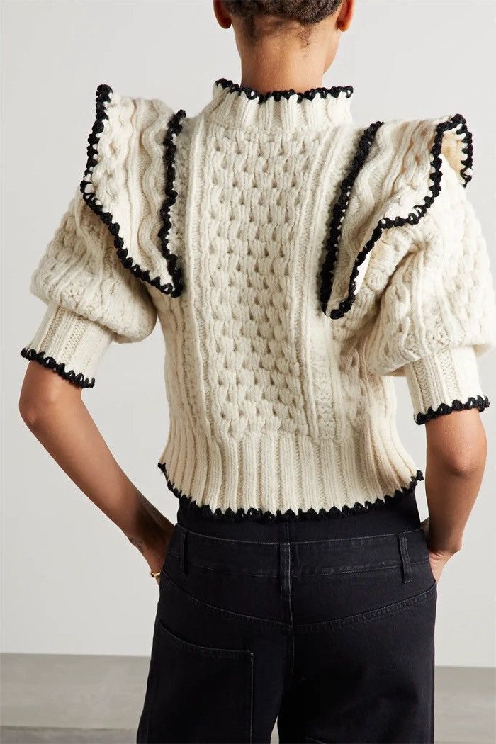 Sea New York Sea New York fisherman hand crochet puff sleeve sweater Size XS / US 0-2 / IT 36-38 - 10 Thumbnail