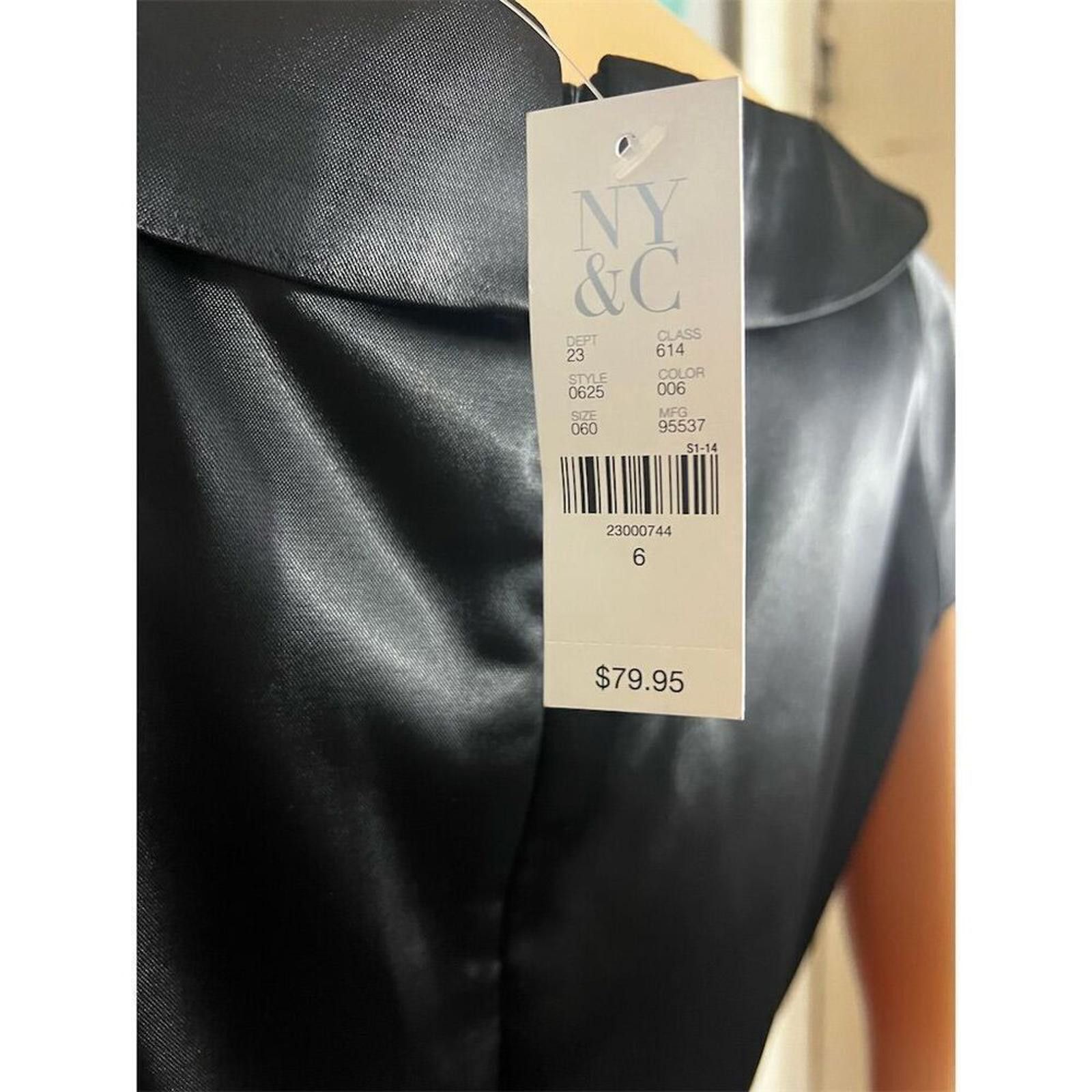 Other New York & Company Black Satin Sheath Dress 6 Knee Length Size M / US 6-8 / IT 42-44 - 7 Thumbnail