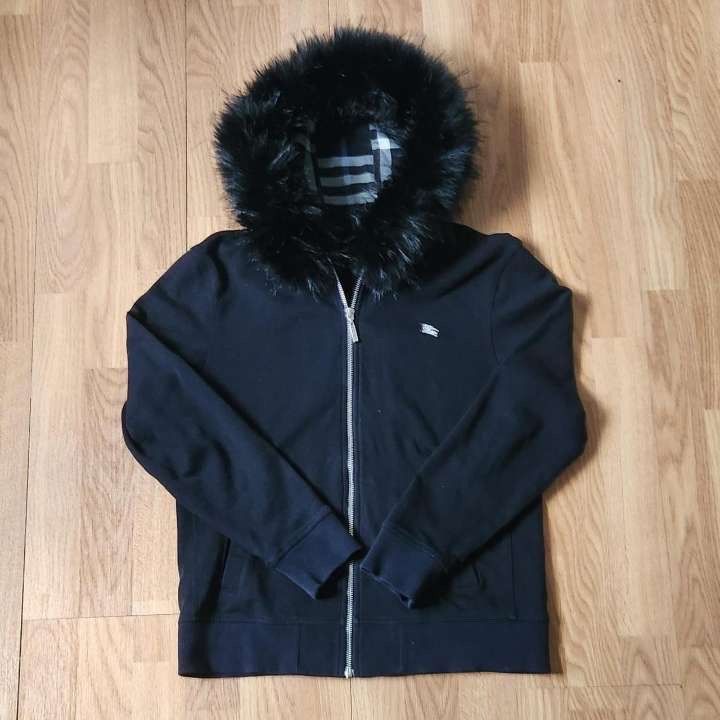 トップス Burberry Black Label Fur Zip-up Hoodie 2000's Burberry Black Label Fur Hoodie zip-up (Japan Exclusive