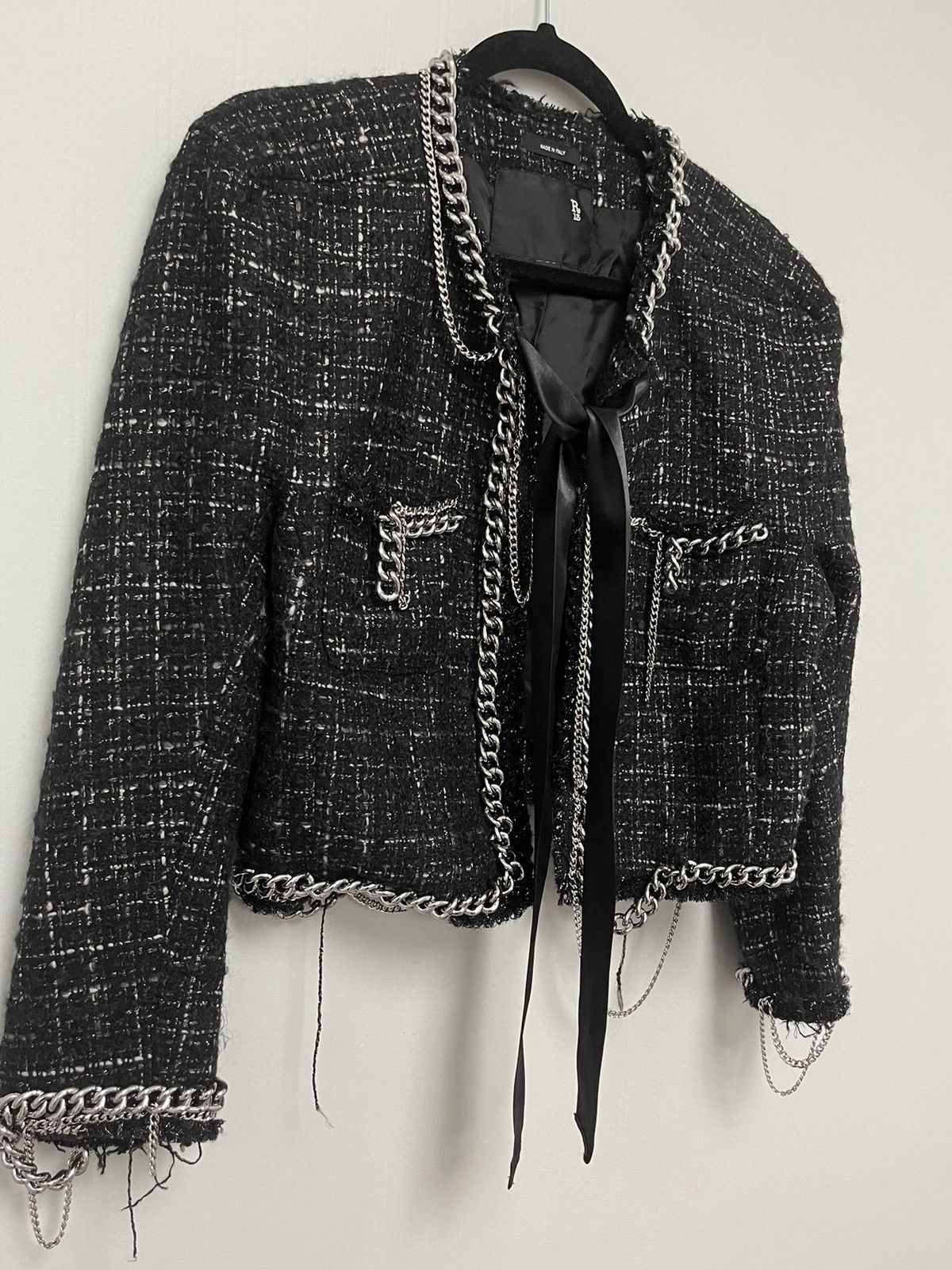 R13 Square Shoulder Tweed Jacket. Medium Size M / US 6-8 / IT 42-44 - 15 Thumbnail