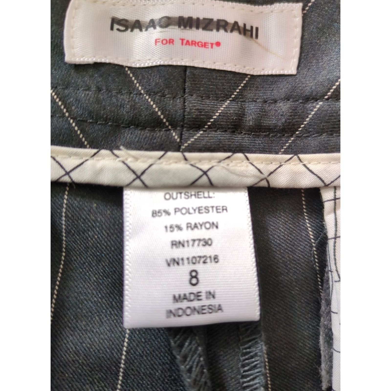 Isaac Mizrahi Isaac Mizrahi Black Pinstripes Dress Pants Women's Wide-Leg Size 8 Shaping Regular Pants Size 30" / US 8 / IT 44 - 5 Thumbnail