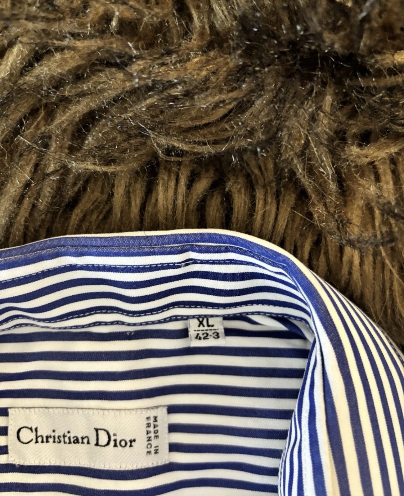 Christian Dior Monsieur Christian Dior Paris Blue Striped Button-Down - France Size US XL / EU 56 / 4 - 3 Thumbnail