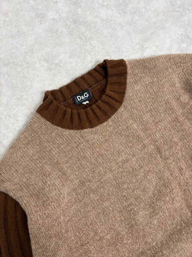 Dolce & Gabbana 2000s Dolce & Gabbana Brown Wool & Grey Sweater Size US S / EU 44-46 / 1 - 5 Thumbnail