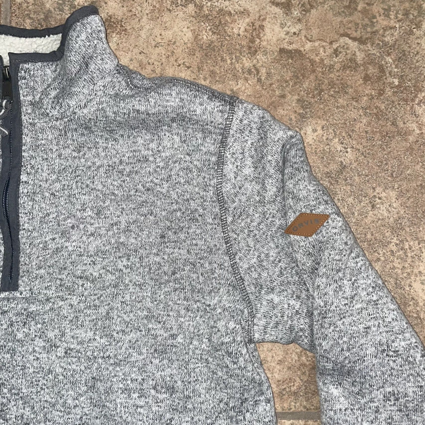 Orvis Orvis Fleece Lined Grey Quarter Zip Pullover Mens L Sweater Regular Polyester Fleece Gray Pullover L Mens Size US L / EU 52-54 / 3 - 2 Thumbnail