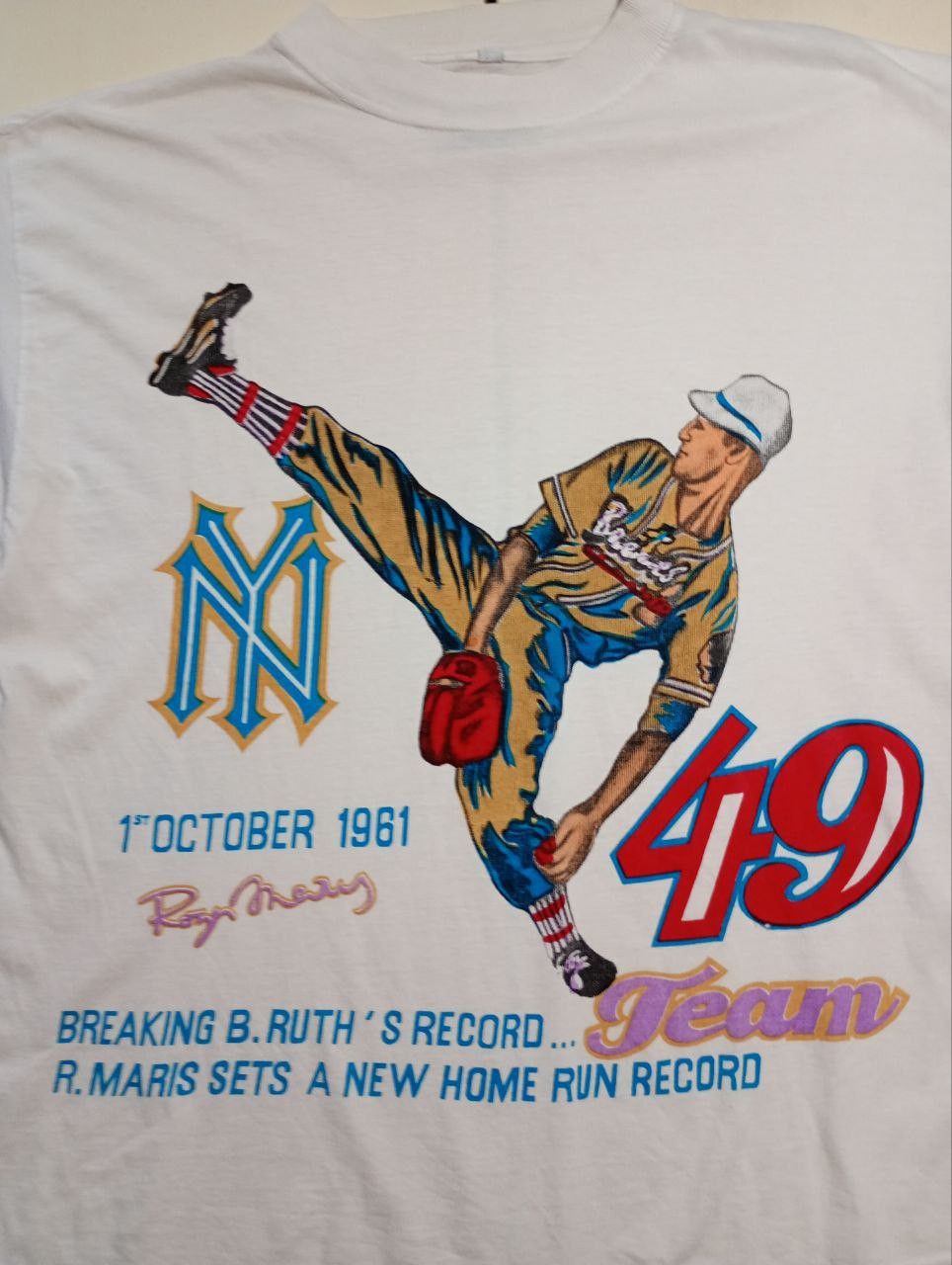 Other Chevrier R.Maris Home Run Record 1.10.1961 T-Shirt Vintage Size US M / EU 48-50 / 2 - 4 Thumbnail