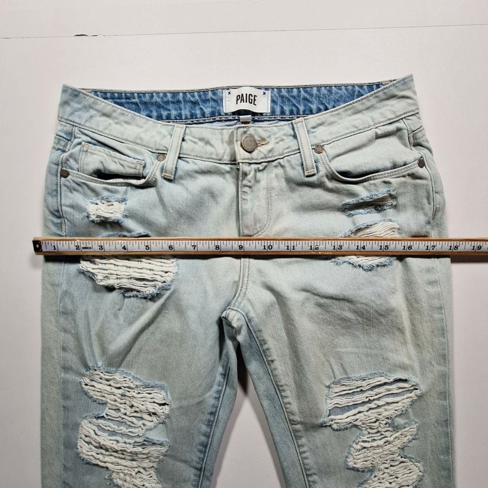 Paige Paige Womens Jeans W26 Skinny Low Rise Distressed Boyfriend Fit Denim Size 26" / US 2 / IT 38 - 6 Thumbnail