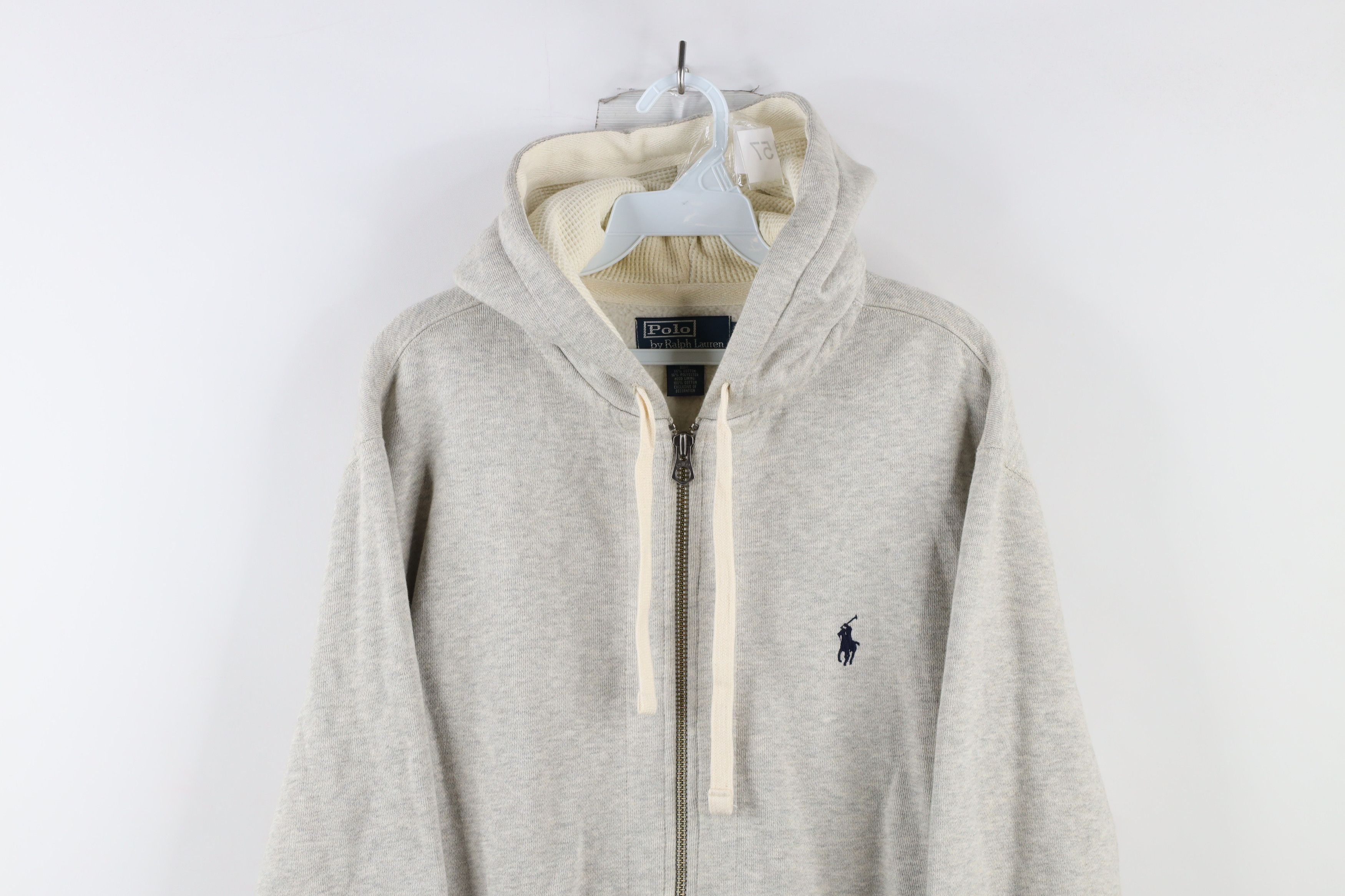 Ralph Lauren × Vintage Vintage 90s Ralph Lauren Full Zip Hoodie Sweatshirt Gray Size US M / EU 48-50 / 2 - 2 Thumbnail