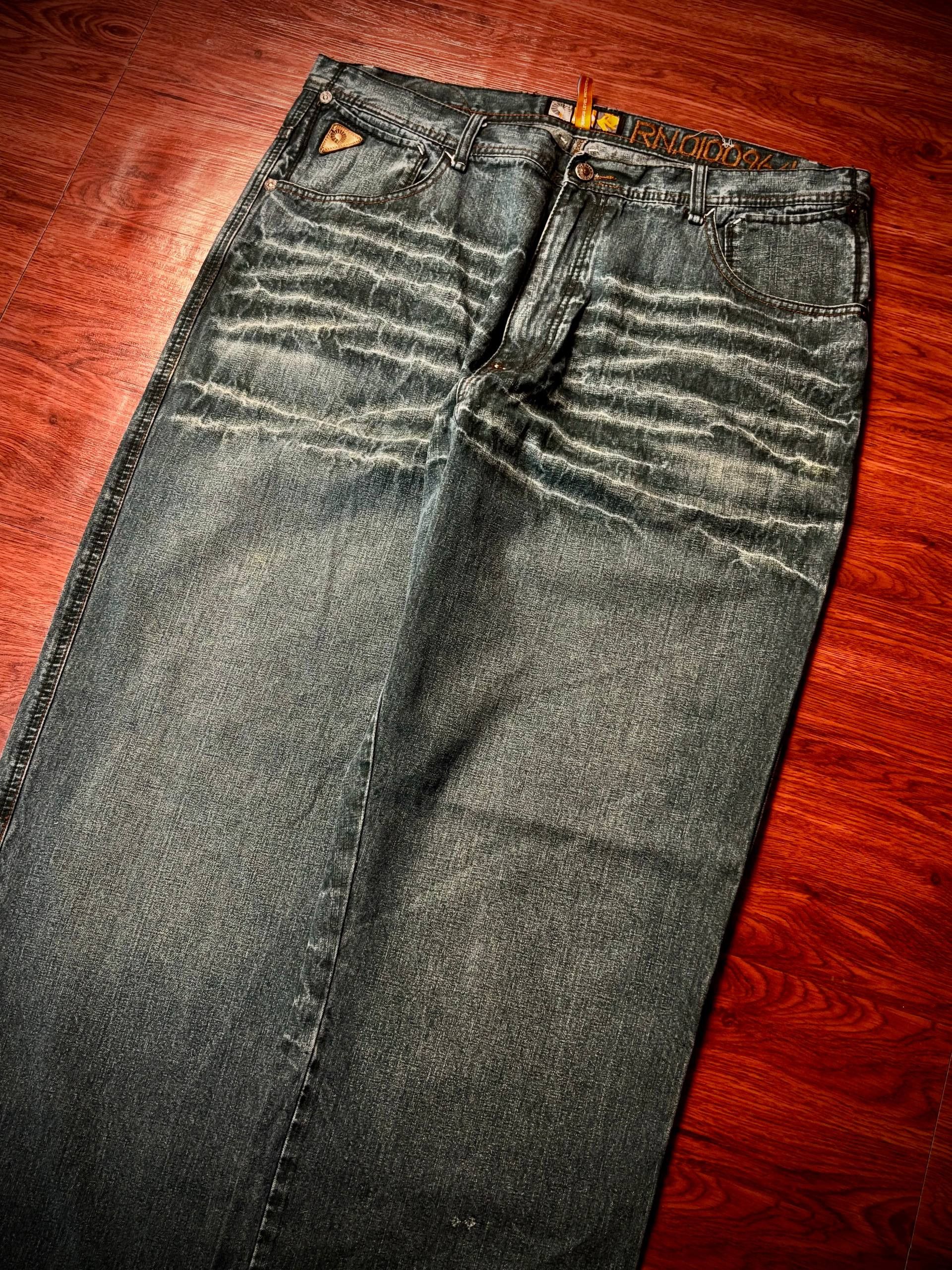 Akademiks Vintage Y2K Akademiks Jeans Green Faded Rare Wash Denim Pant Size US 42 / EU 58 - 3 Thumbnail