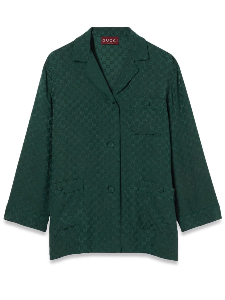 Gucci GUCCI JACQUARD GG SHIRT - GREEN (IT 42) Size M / US 6-8 / IT 42-44 - 1 Preview