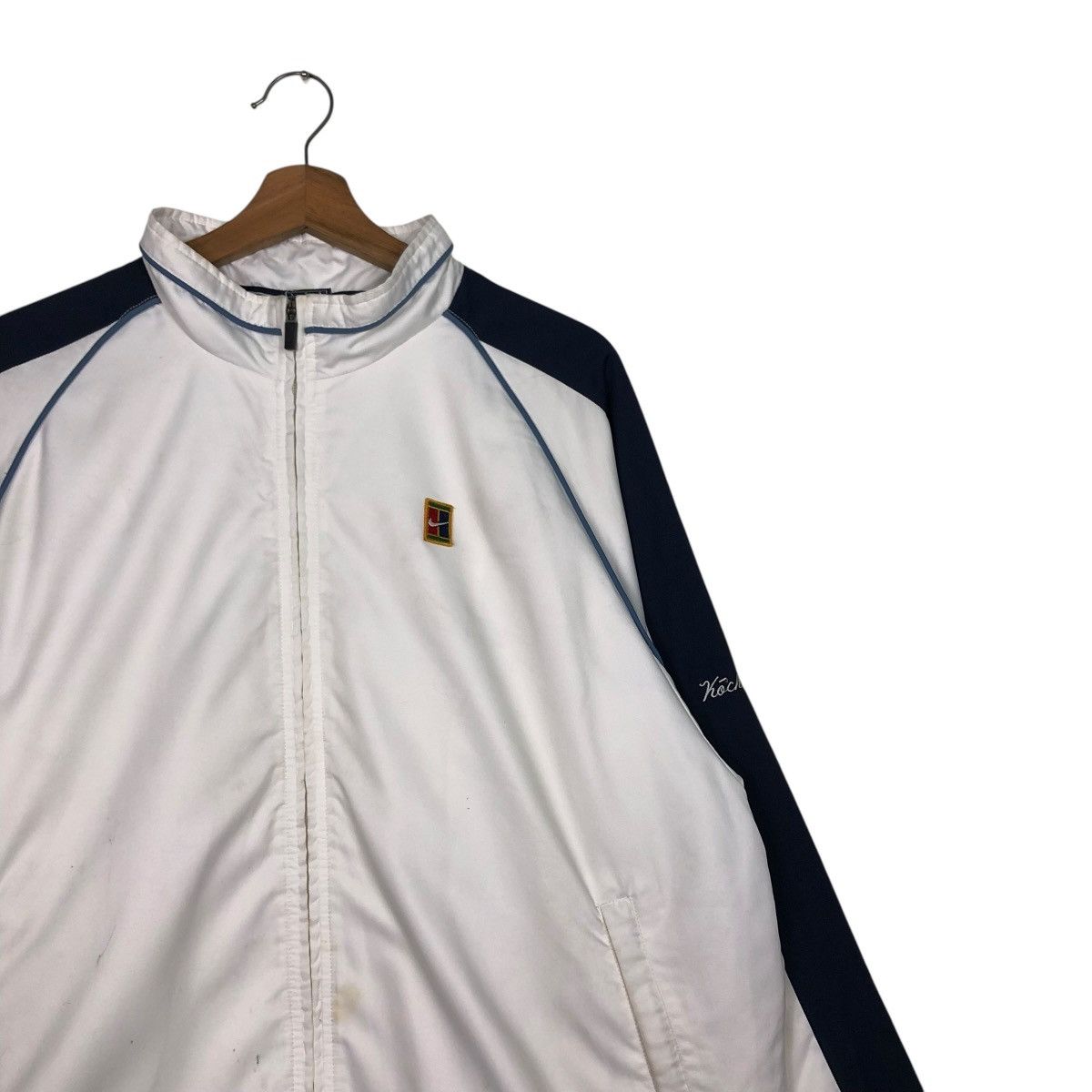Nike 🔥VINTAGE ZIPPER JACKET NIKE COURT BACKHIT BIG LOGO TENNIS Size US L / EU 52-54 / 3 - 8 Thumbnail