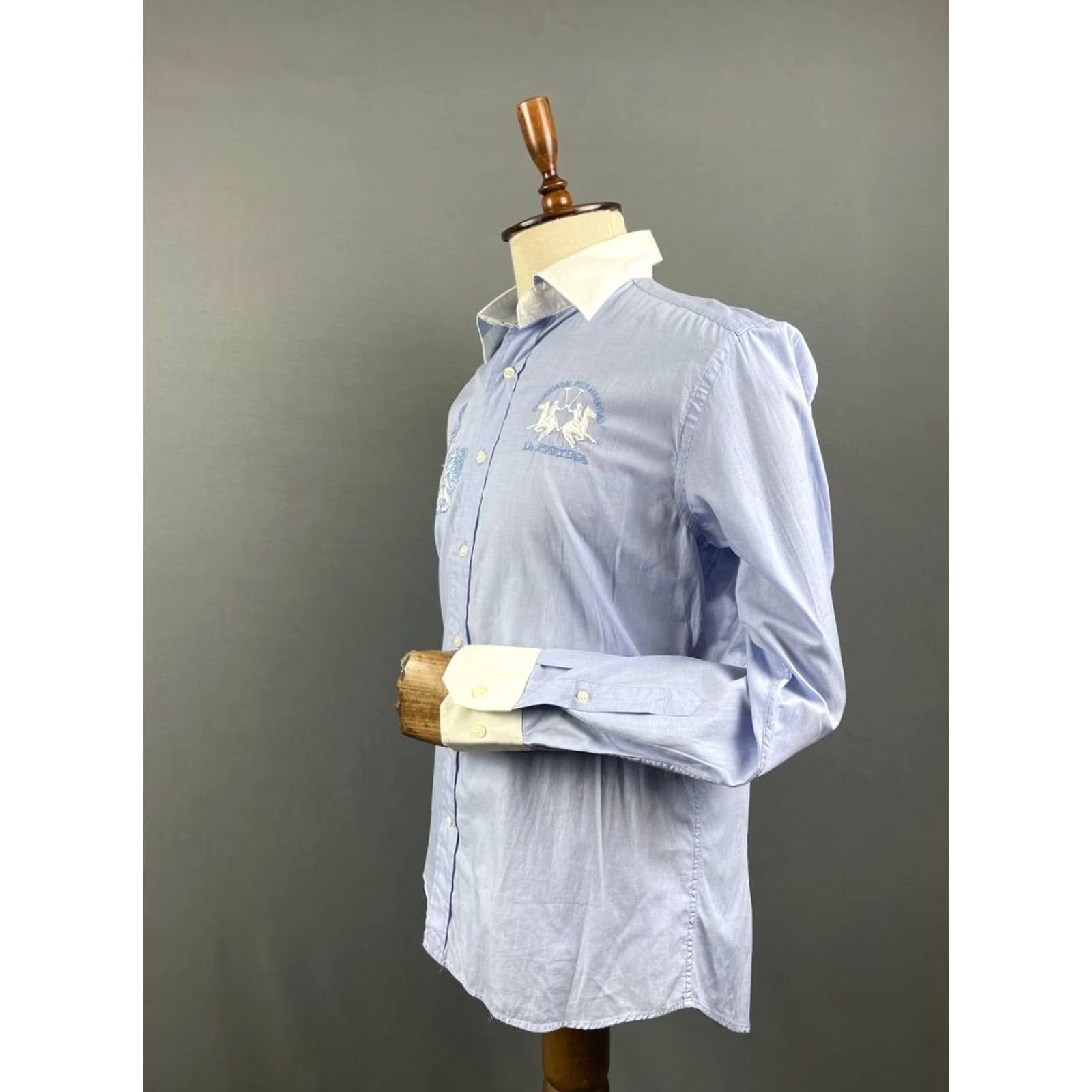 La Martina La Martina Blue Regular-Fit Casual Shirt M Button-Up Long Sleeve Embroidered Cotton Mens Size US M / EU 48-50 / 2 - 6 Thumbnail