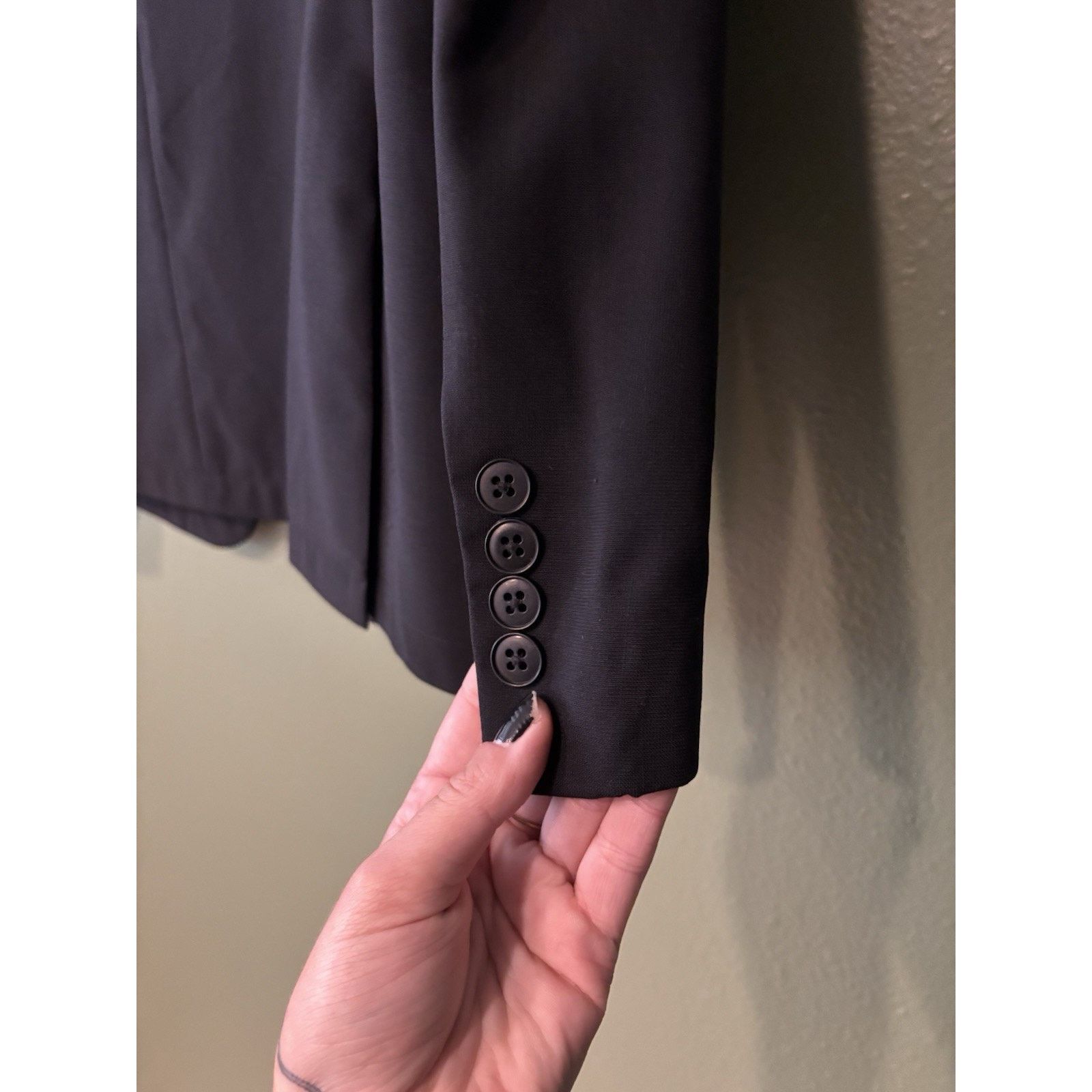John Varvatos John Varvatos Blazer Mens 44 R Black Bleecker 100% Wool Size 44R - 4 Thumbnail