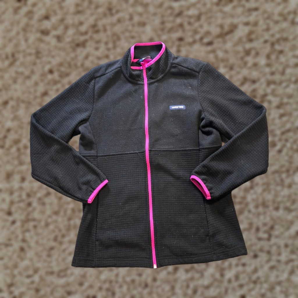 Lands' End Lands' End Jacket Woman Regular Size M Black Full Zip Fleece Casual Capsule Outdoor Long Sleeve Mid-Length Solid Pattern Winter Fall Spring Size M / US 6-8 / IT 42-44 - 1 Thumbnail