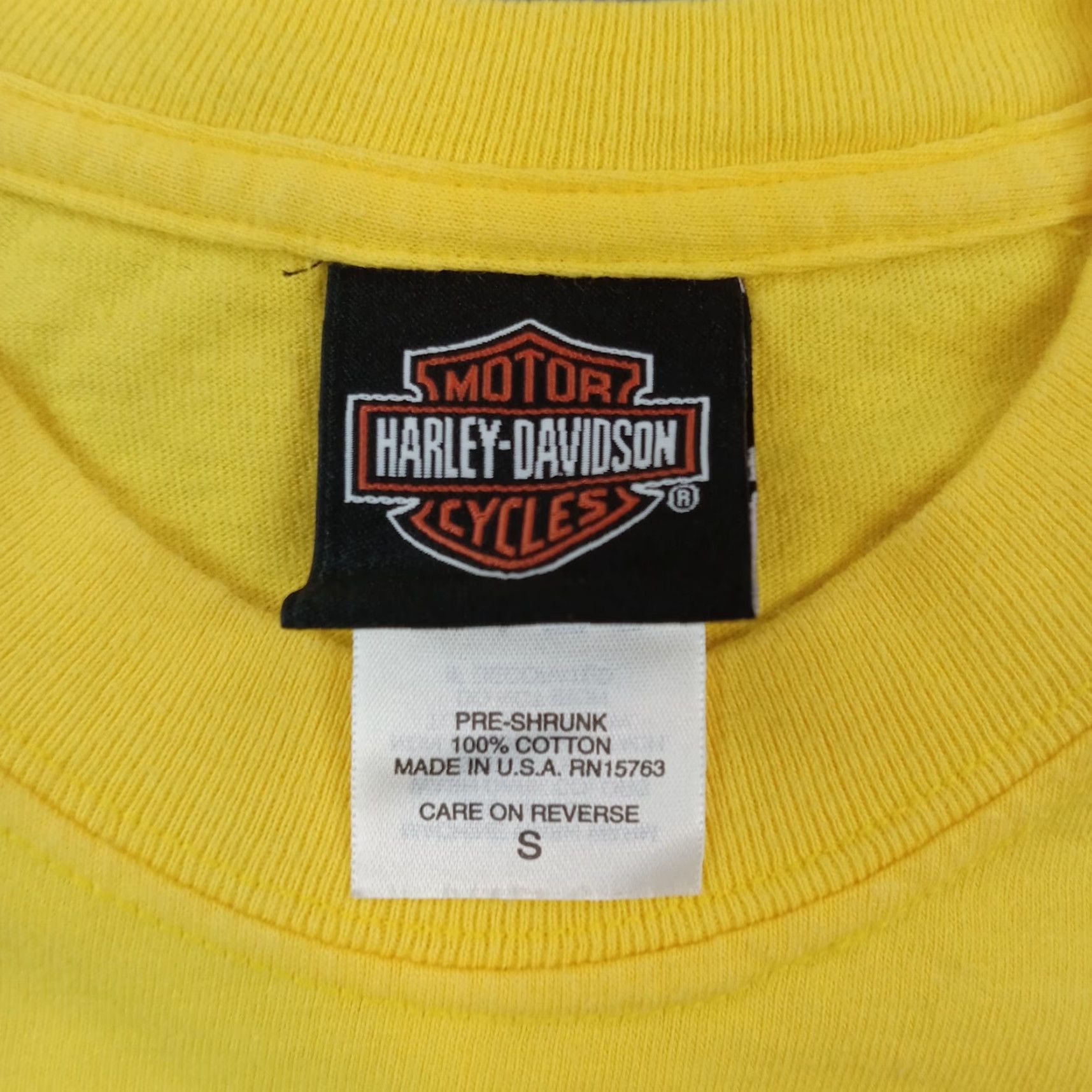Harley Davidson Harley-Davidson Biker Shirt Mens Small Yellow Short Sleeve Crew Neck Cotton Size US S / EU 44-46 / 1 - 5 Thumbnail