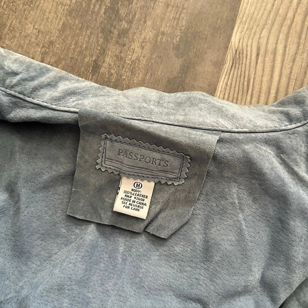 Other passports vintage 100% leather blue coat jacket Size M / US 6-8 / IT 42-44 - 3 Thumbnail