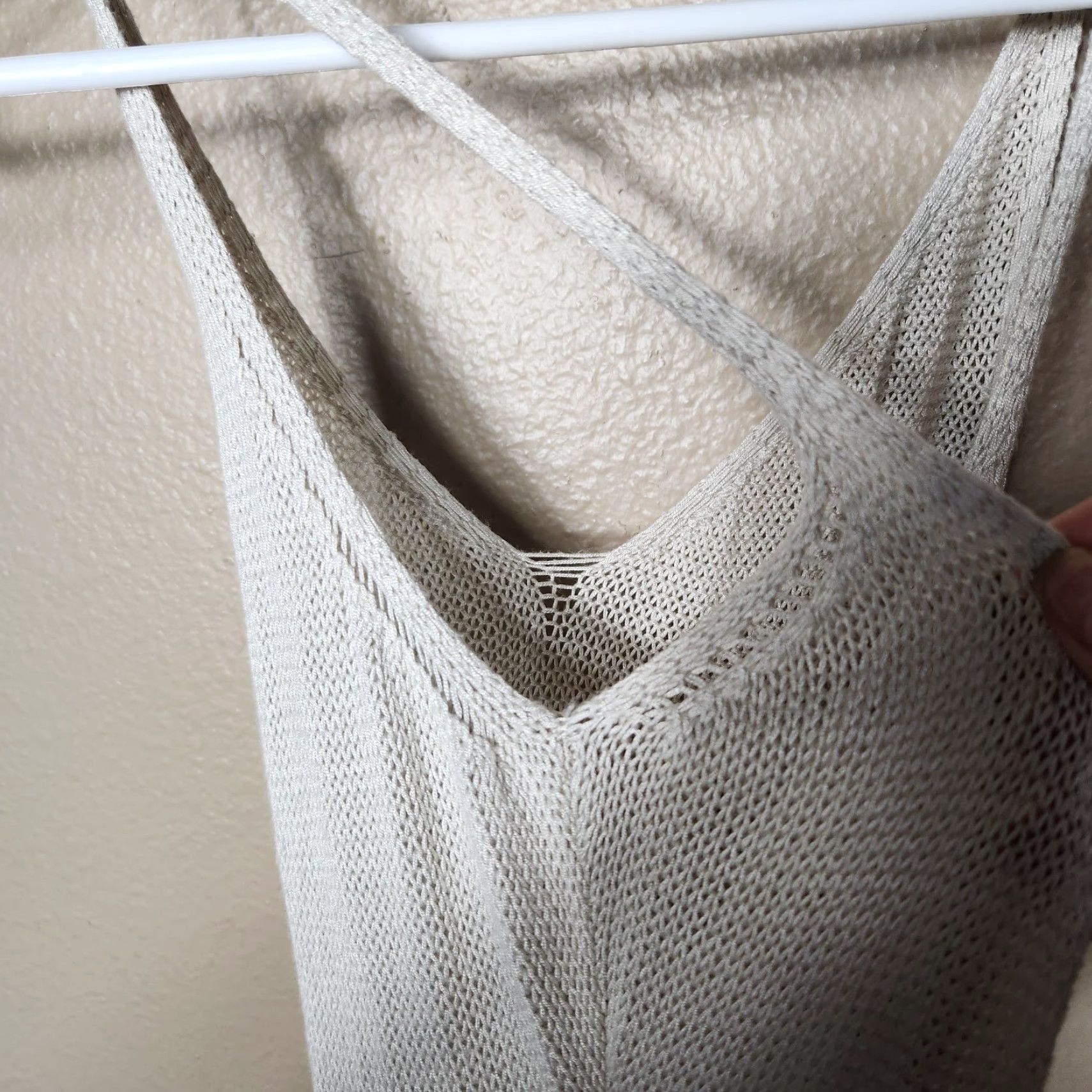 Vintage Womens |S| Beige Lightweight Open Knit Side Slit Knee Length Tank Cover-Up Shirt Size ONE SIZE - 8 Thumbnail
